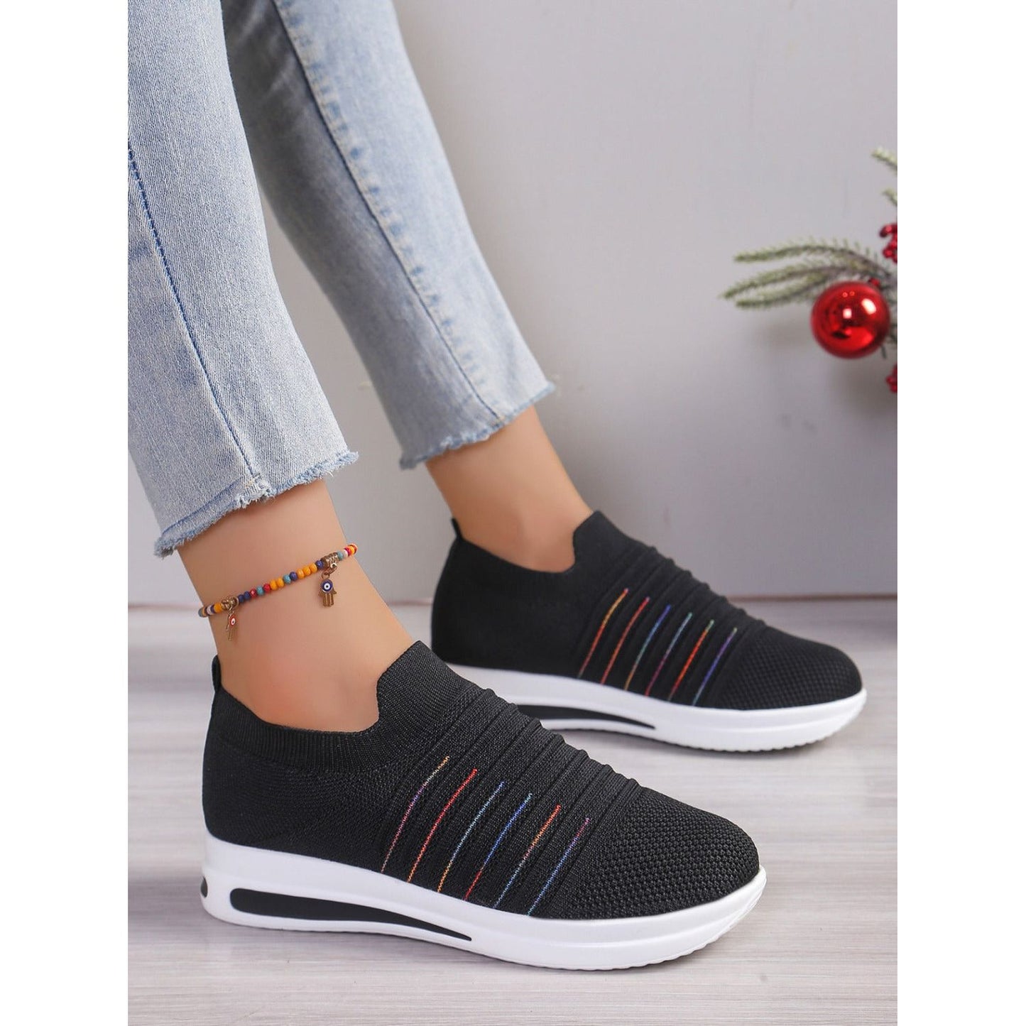 Breathable Mesh Wedge Sneakers