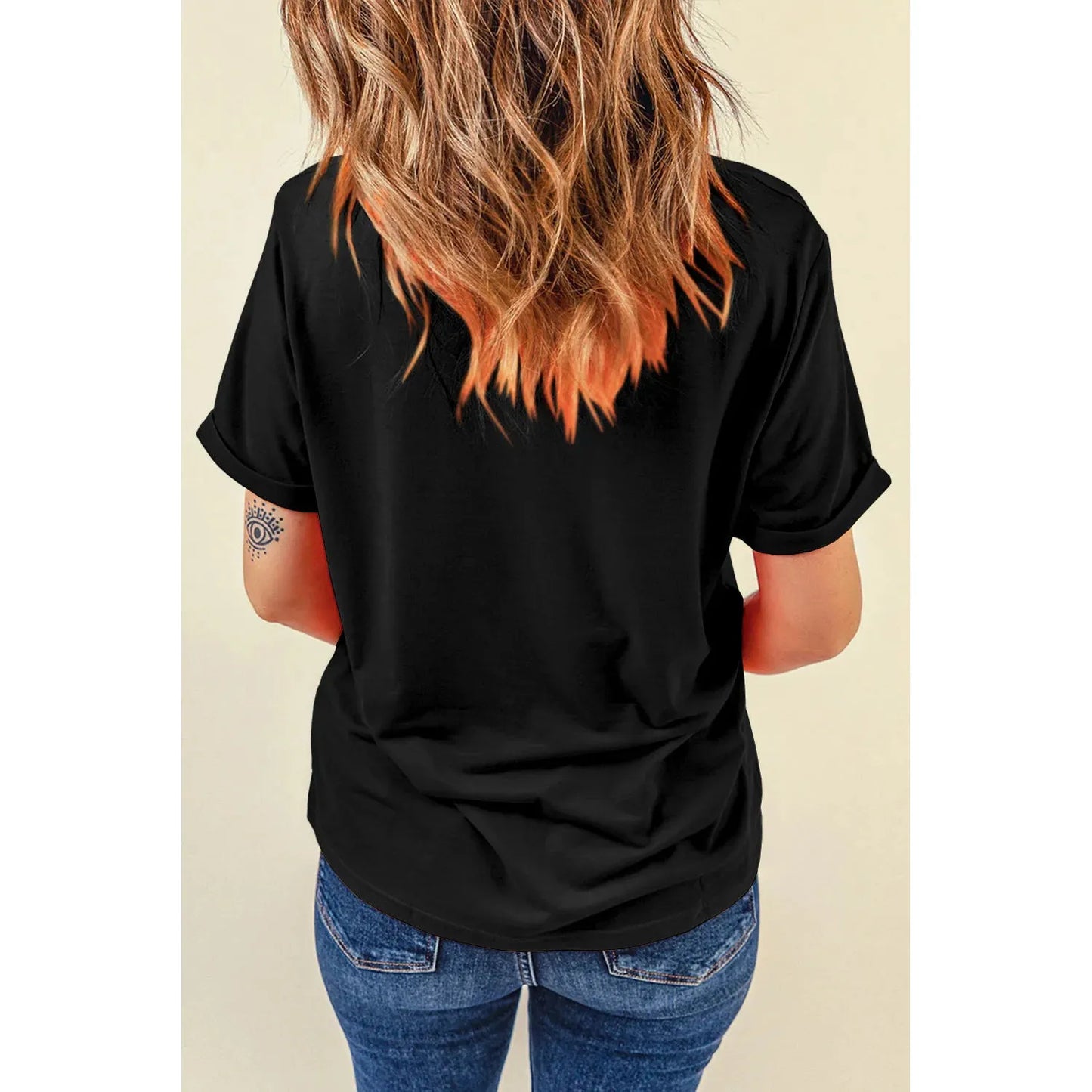 Bow Round Neck Short Sleeve T-Shirt