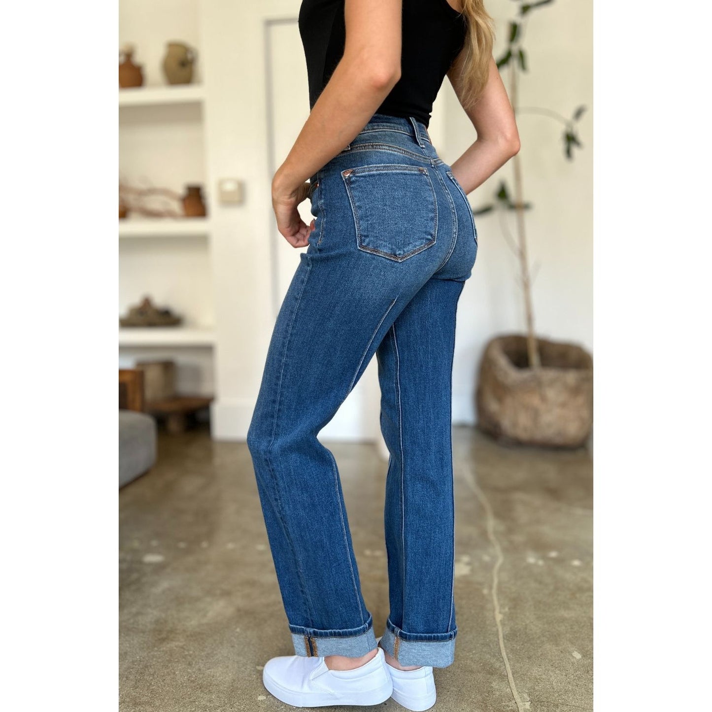 Judy Blue Full Size High Waist Front Seam Detail Straight Jeans