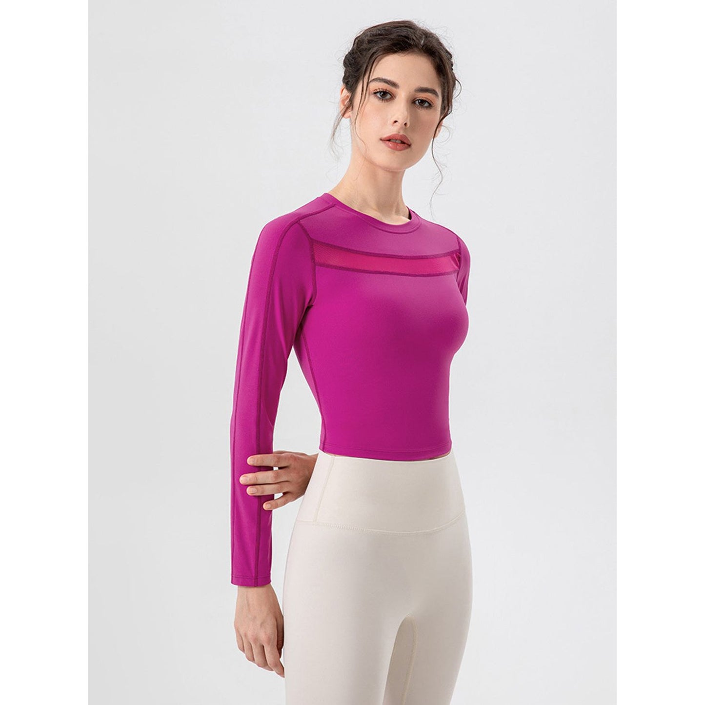 Round Neck Long Sleeve Active T-Shirt