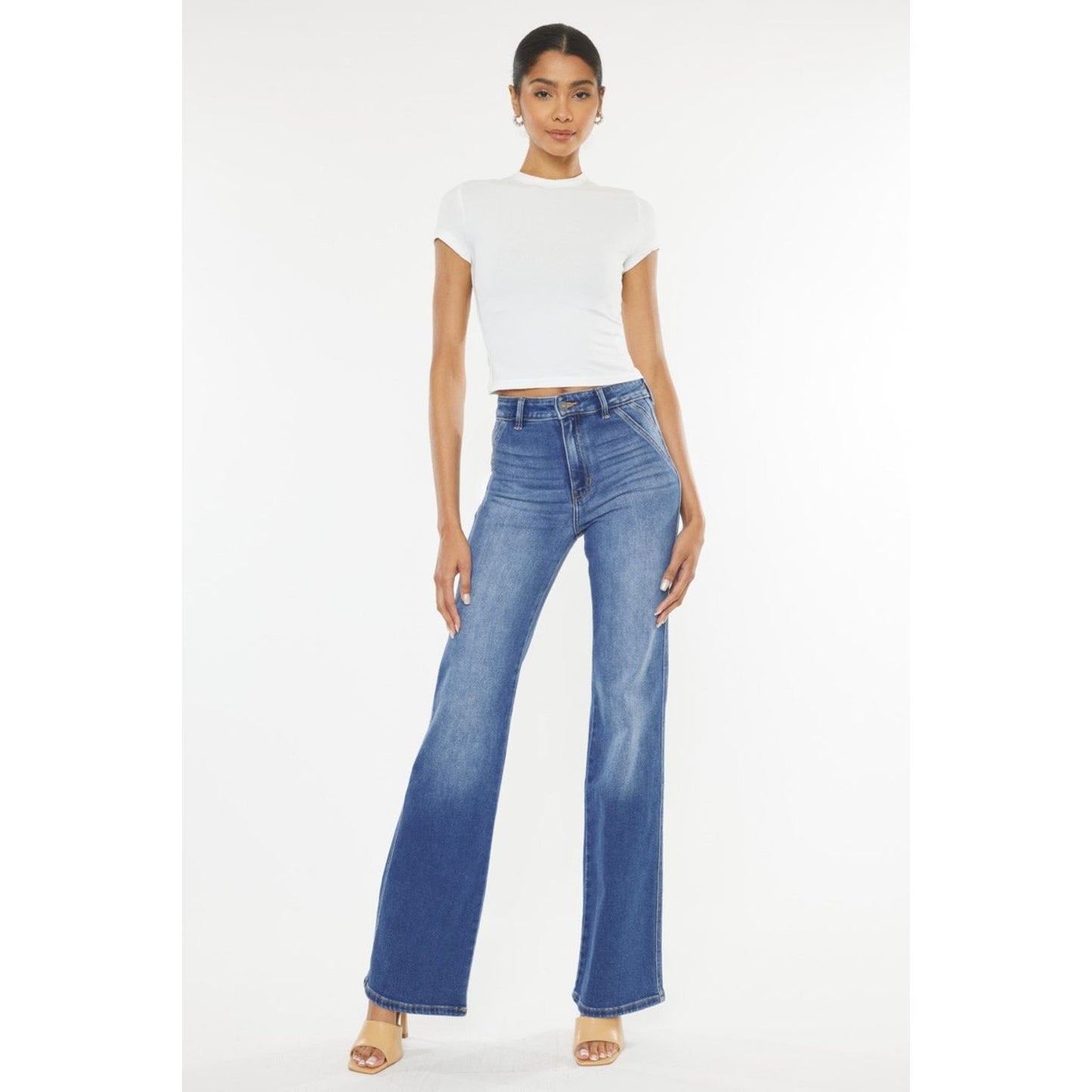 Kancan Ultra High Waist Gradient Flare Jeans