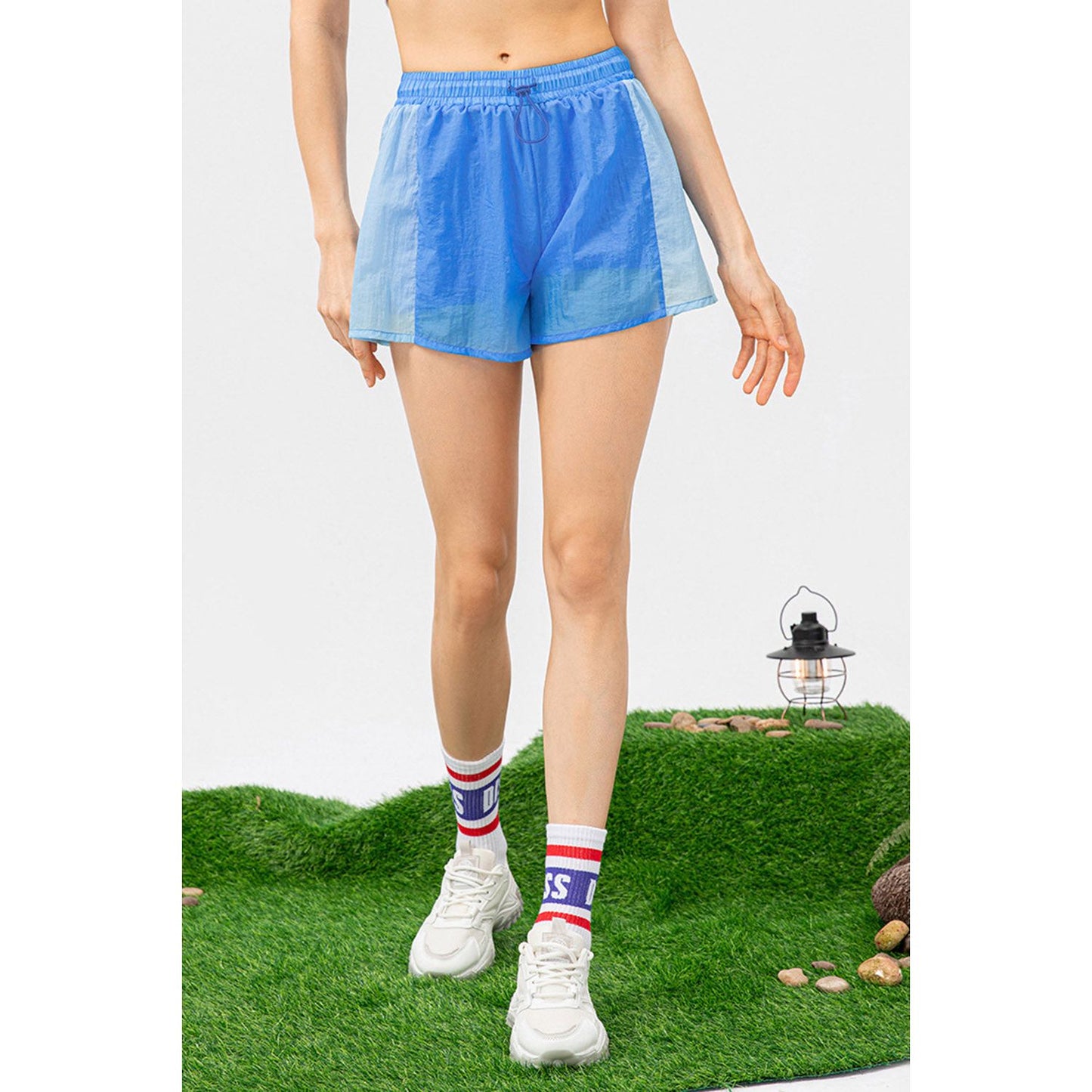 Color Block Drawstring Active Shorts