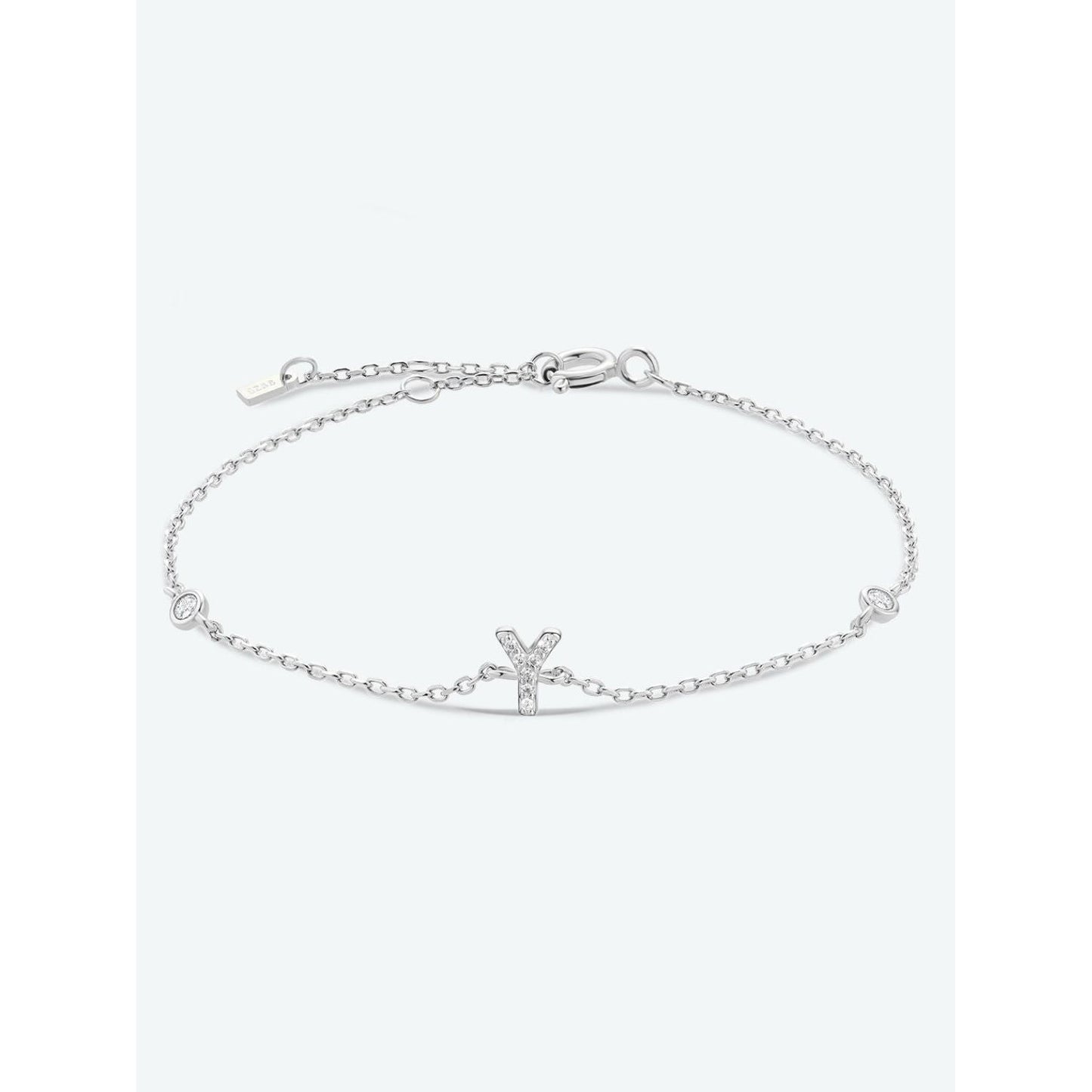 V To Z Zircon 925 Sterling Silver Bracelet