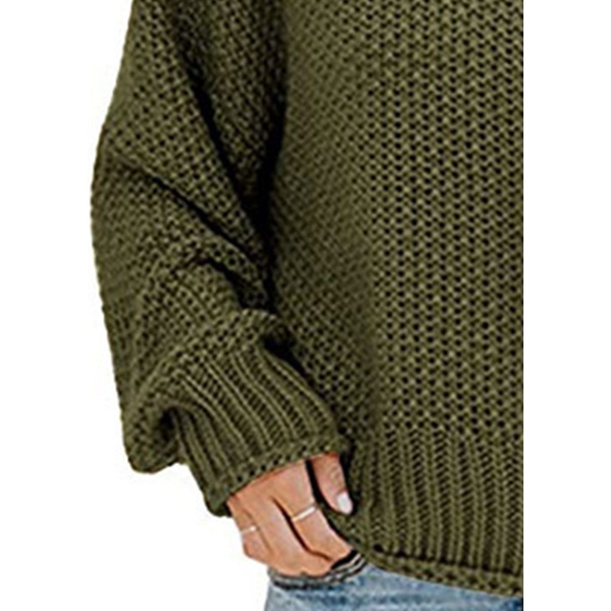 Turtleneck Dropped Shoulder Sweater