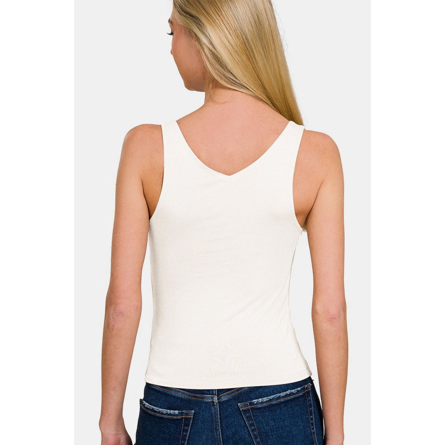 Zenana Double Layer V Neck Tank