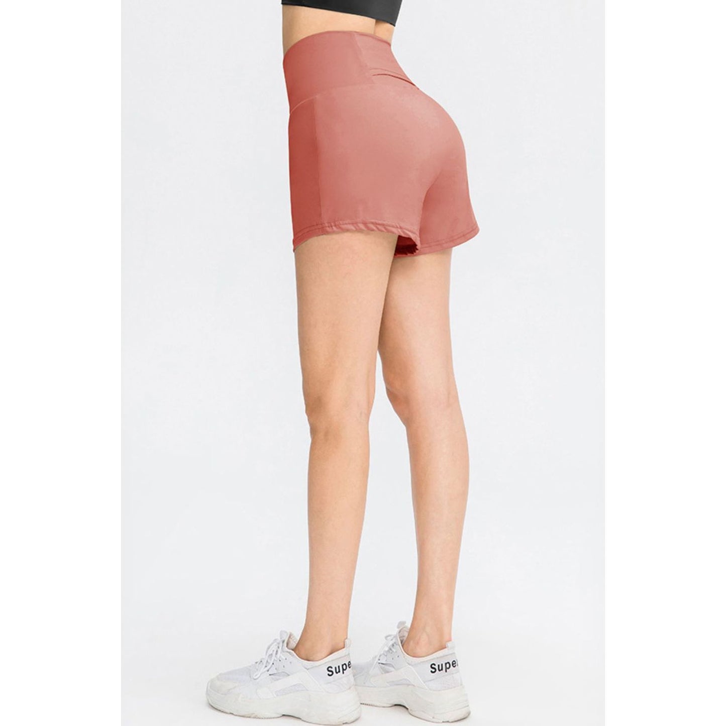 Wide Waistband Sports Shorts with Pockets