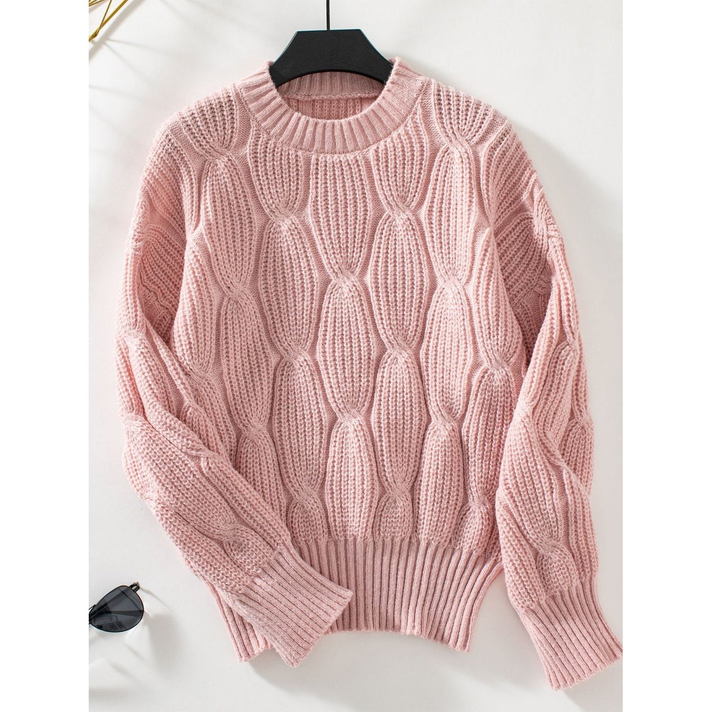 Round Neck Dropped Shoulder Sweater