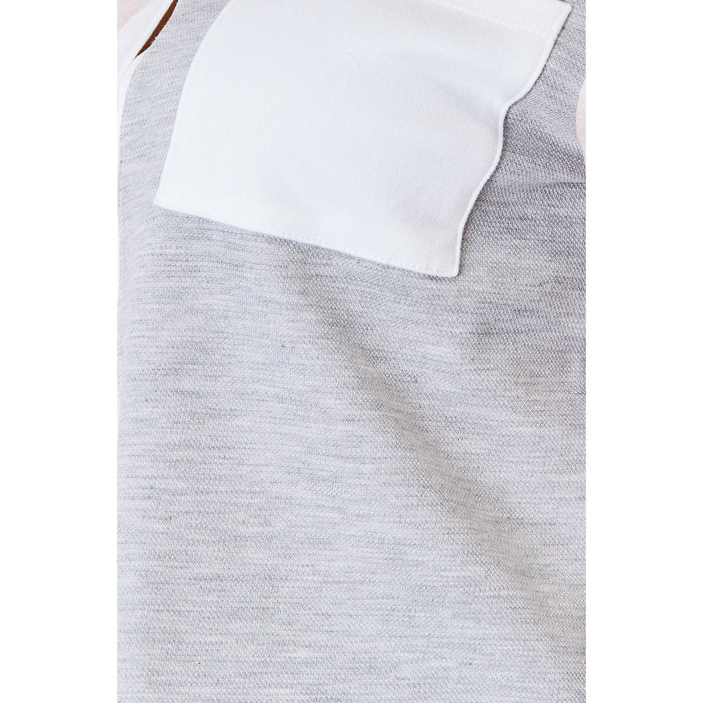 Double Take Color Block Curved Hem Shirt