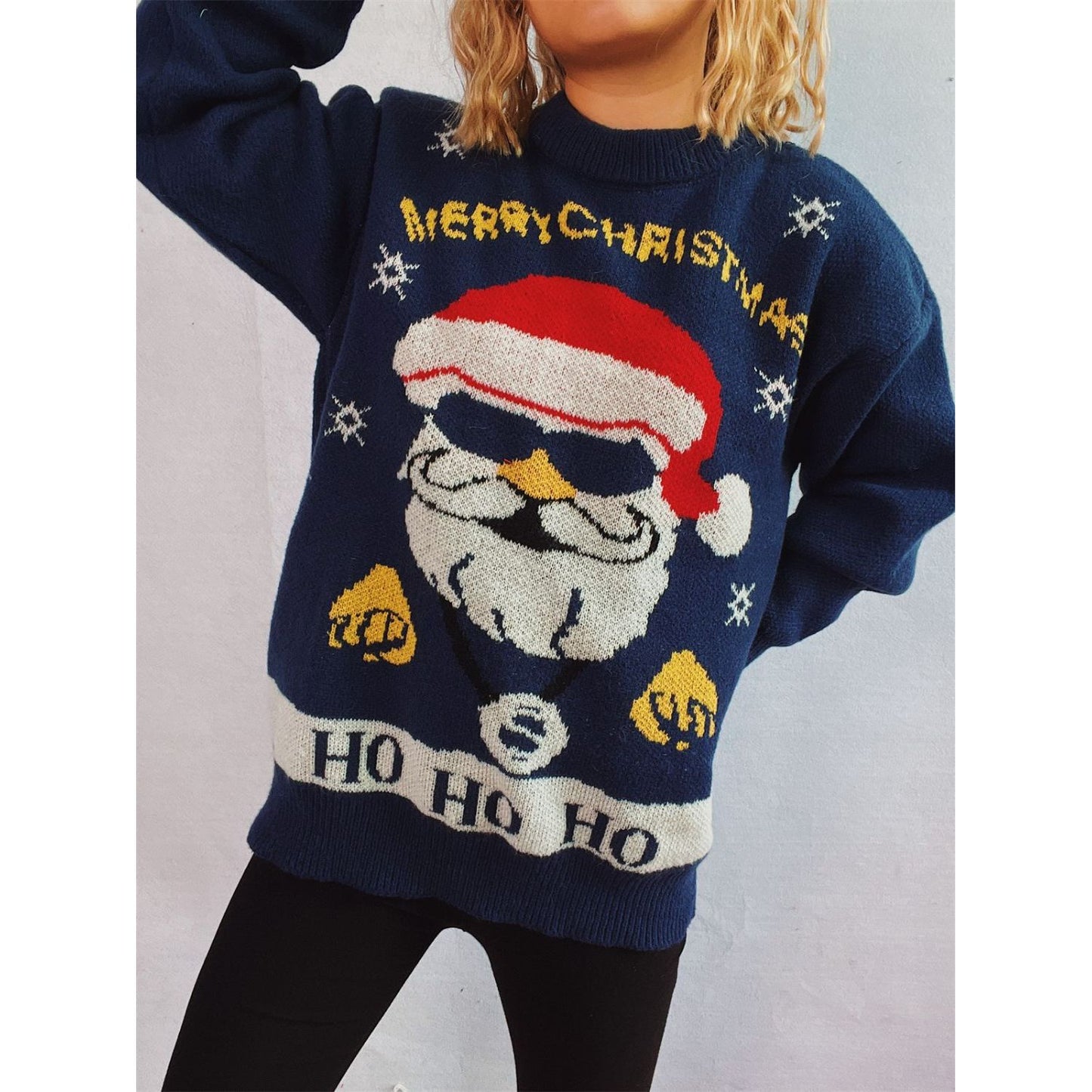 Santa Round Neck Long Sleeve Sweater