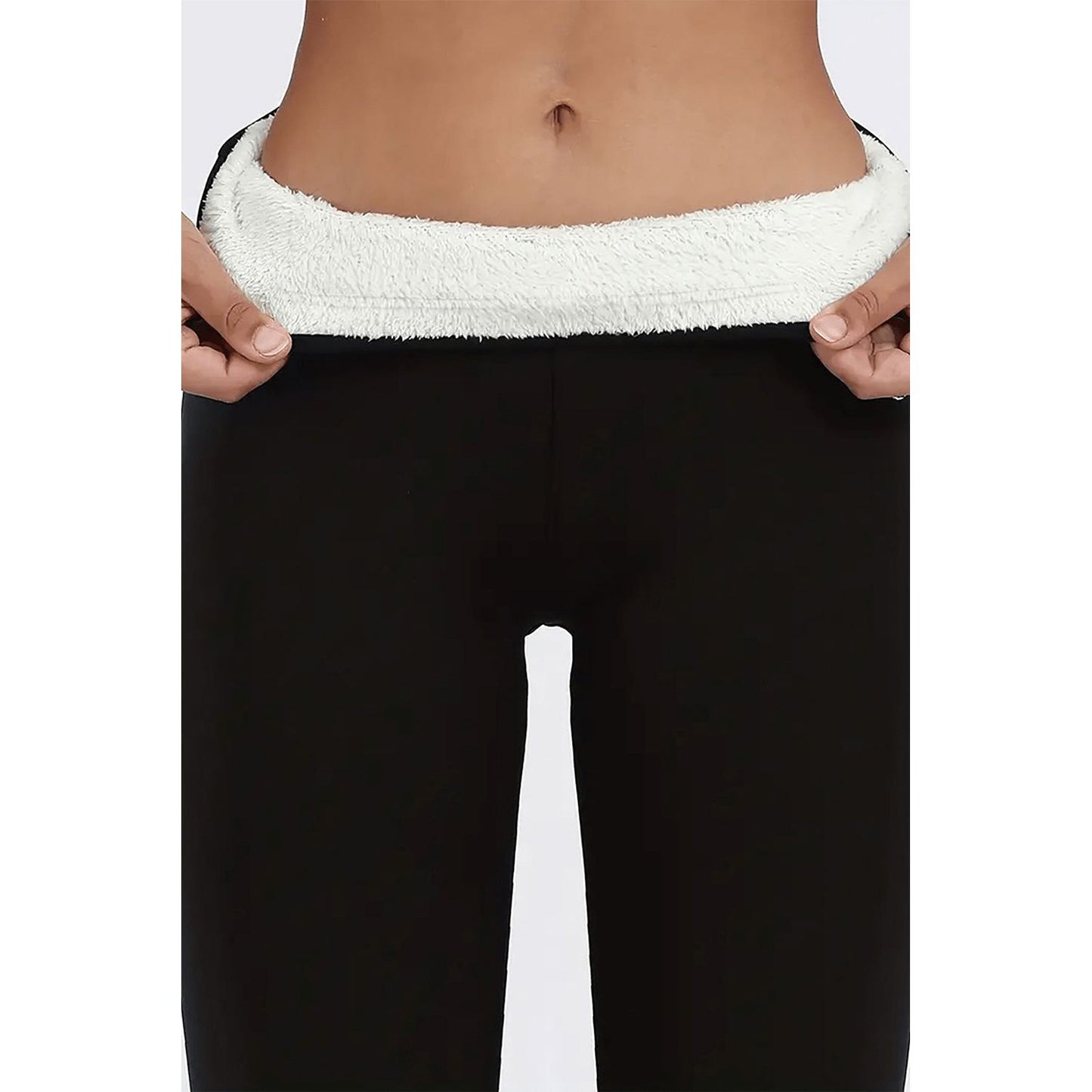 High Waist Wide Waistband Fleece Leggings