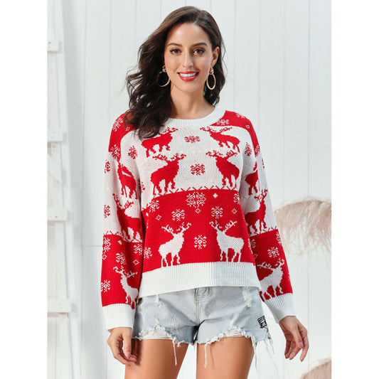 Reindeer Round Neck Sweater