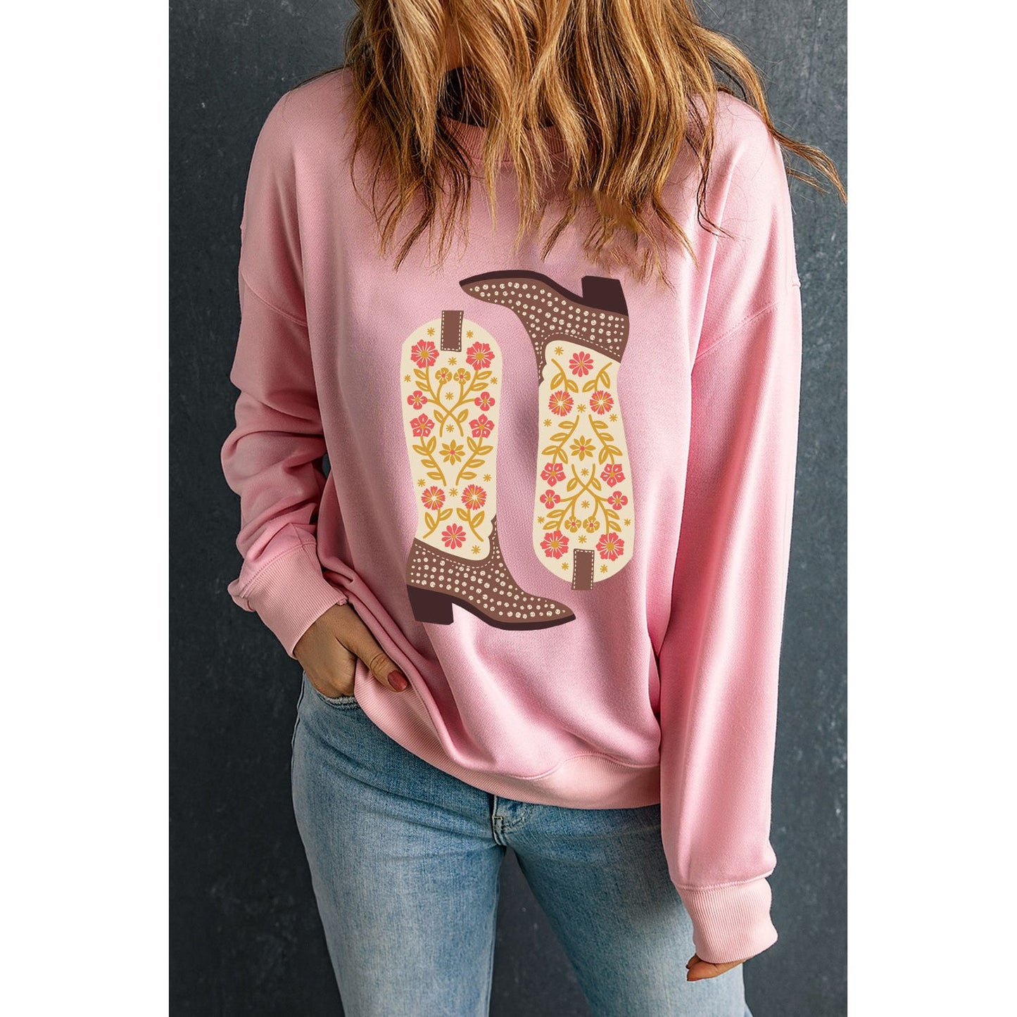 Boot Graphic Long Sleeve Sweatshirt