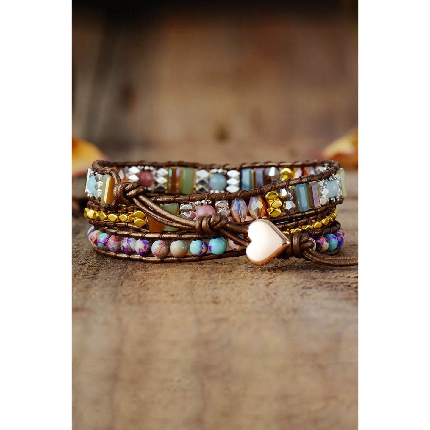 Handmade Crystal Beaded Natural Stone Bracelet