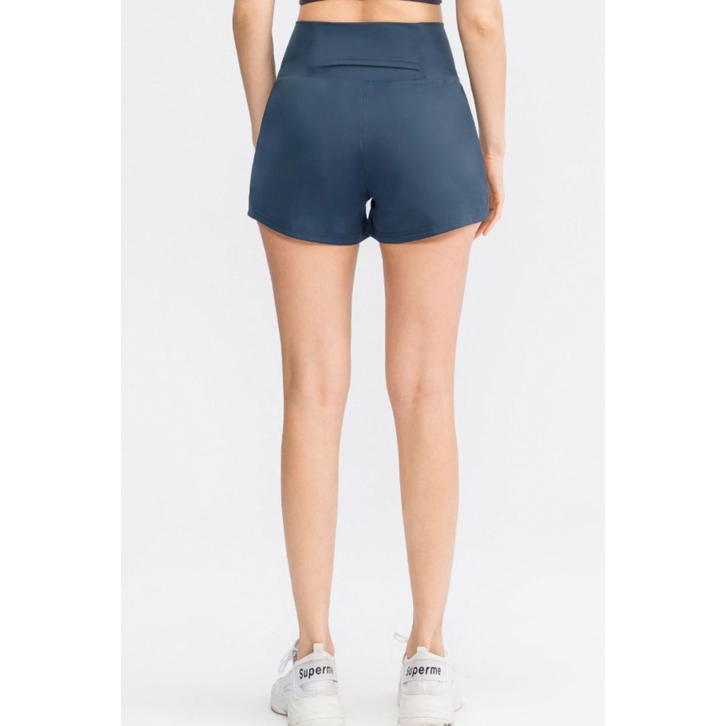 Wide Waistband Sports Shorts with Pockets