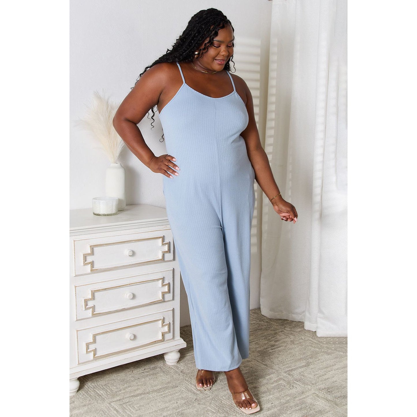 Basic Bae Full Size Spaghetti Strap V-Neck Jumpsuit