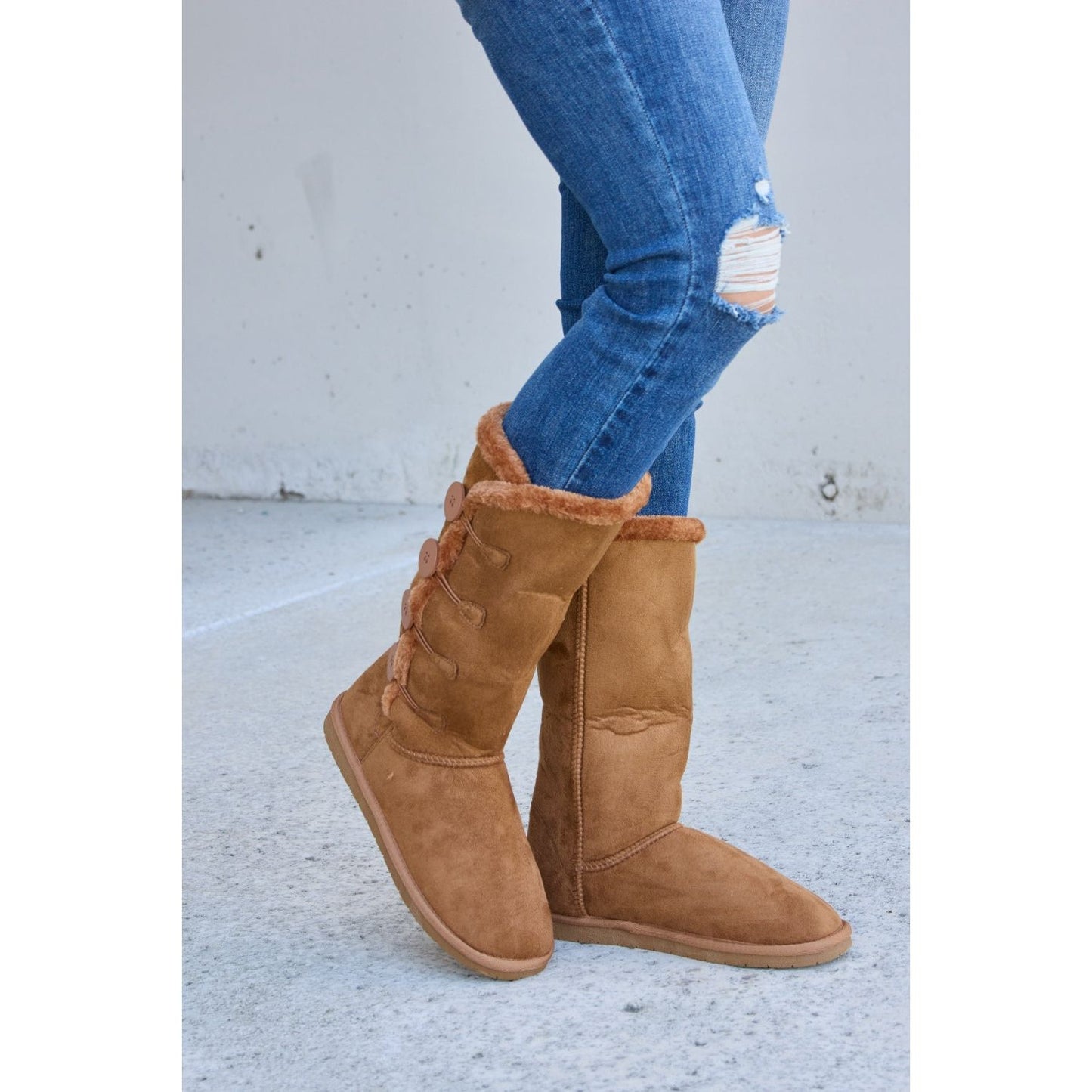 Forever Link Warm Fur Lined Flat Boots