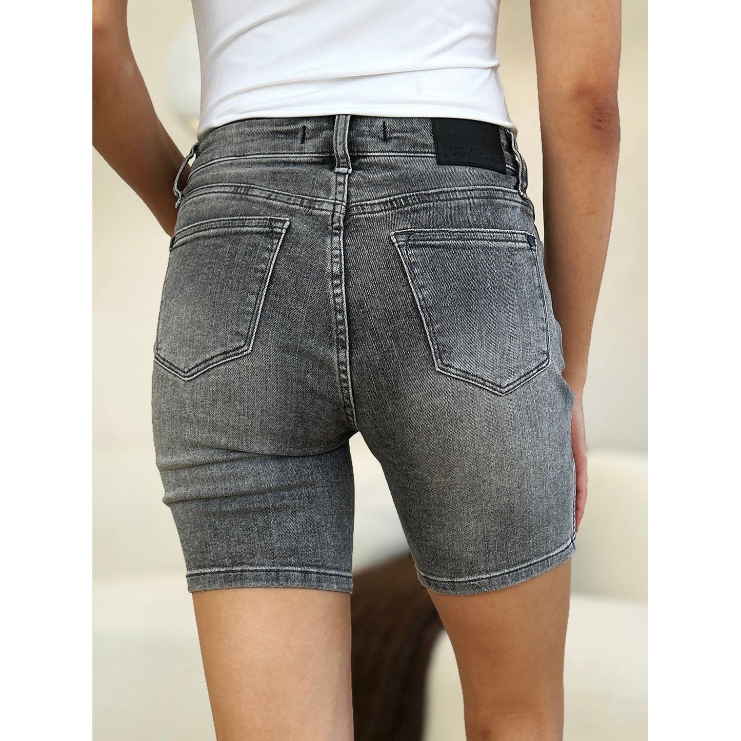 Judy Blue Full Size High Waist Washed Denim Shorts