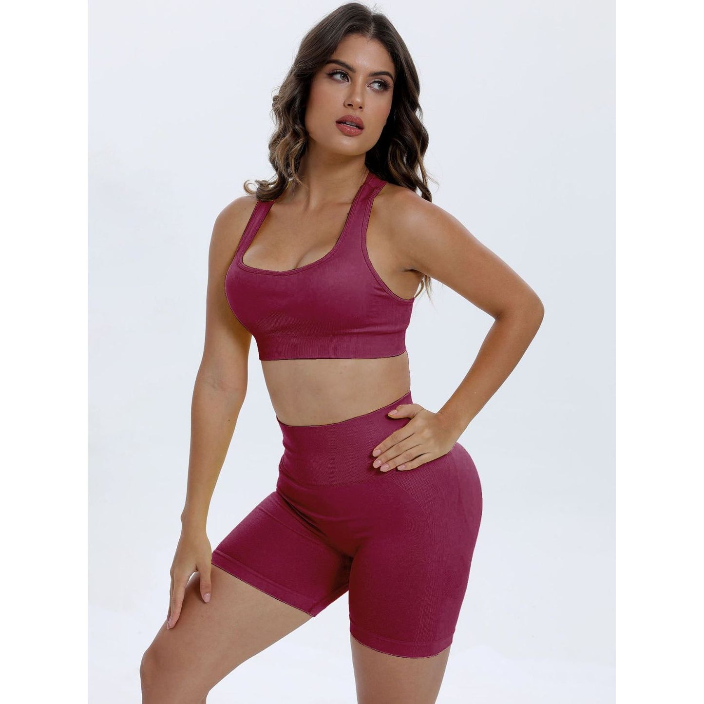 Scoop Neck Wide Strap Top and Shorts Active Set