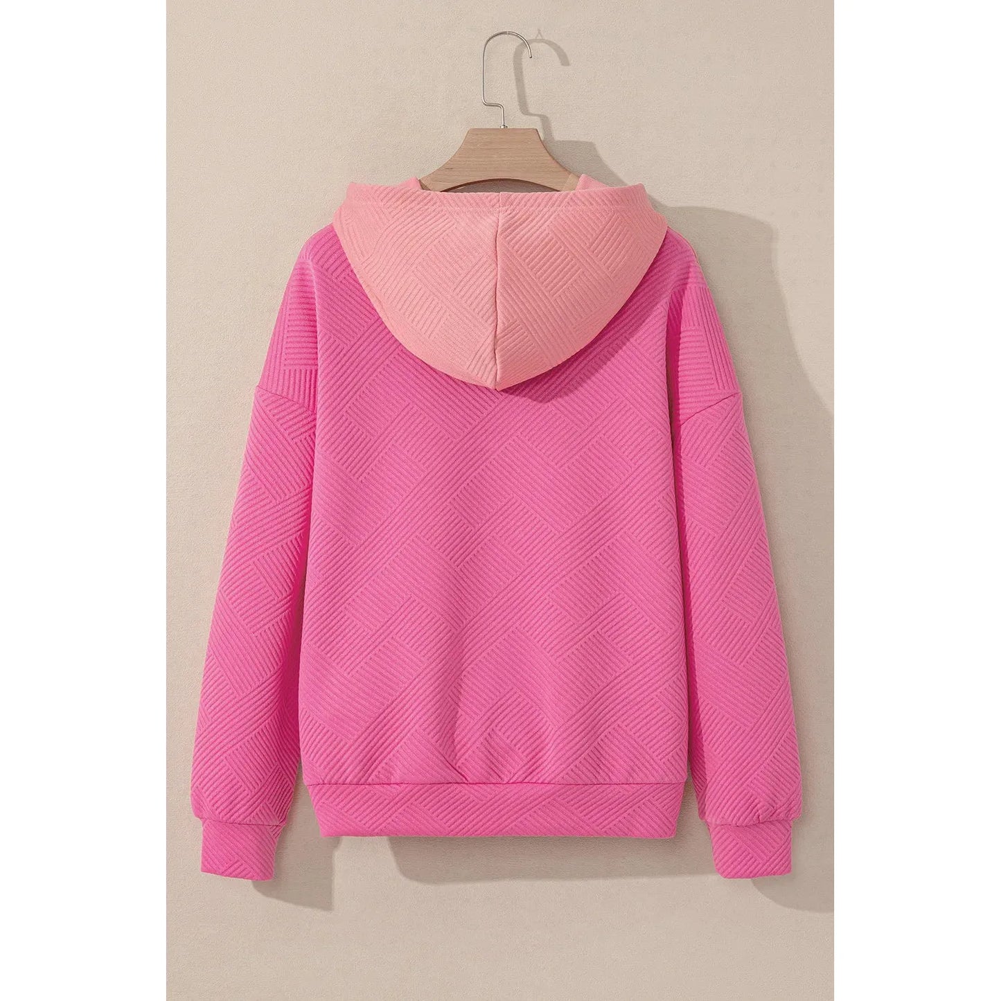 Drawstring Color Block Long Sleeve Hoodie