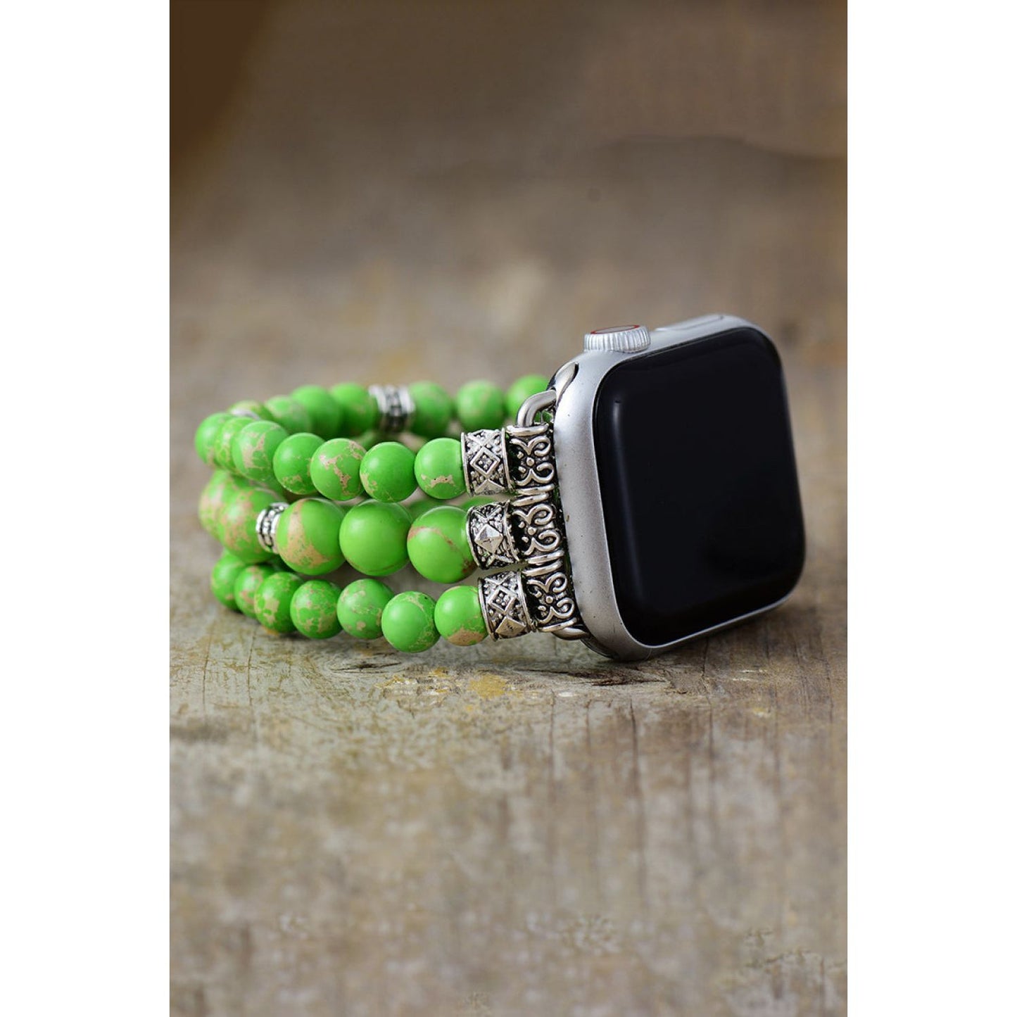 Synthetic Imperial Jasper Beaded Watchband Bracelet