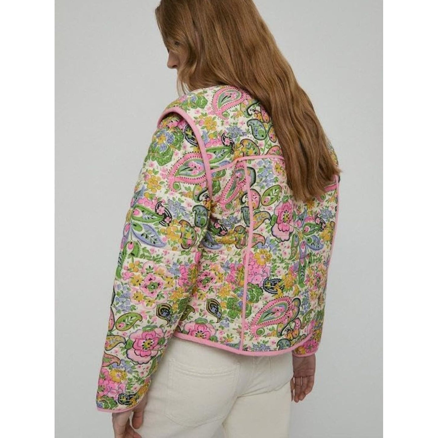 Tied Printeded Long Sleeve Jacket