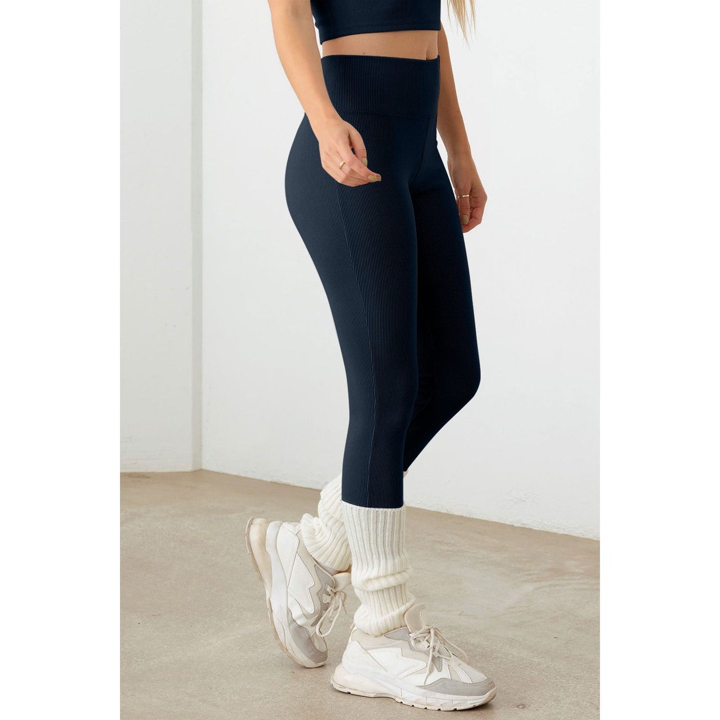 Le Lis Ribbed Crop Cami and High Waist Brushed Leggings Set