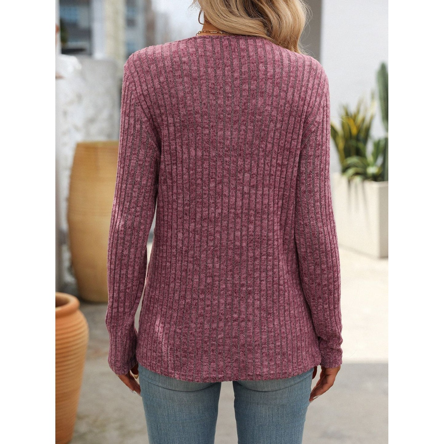 Mandy Square Neck Long Sleeve T-Shirt