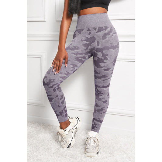 Camo Print Seamless High Waist Yoga Leggings