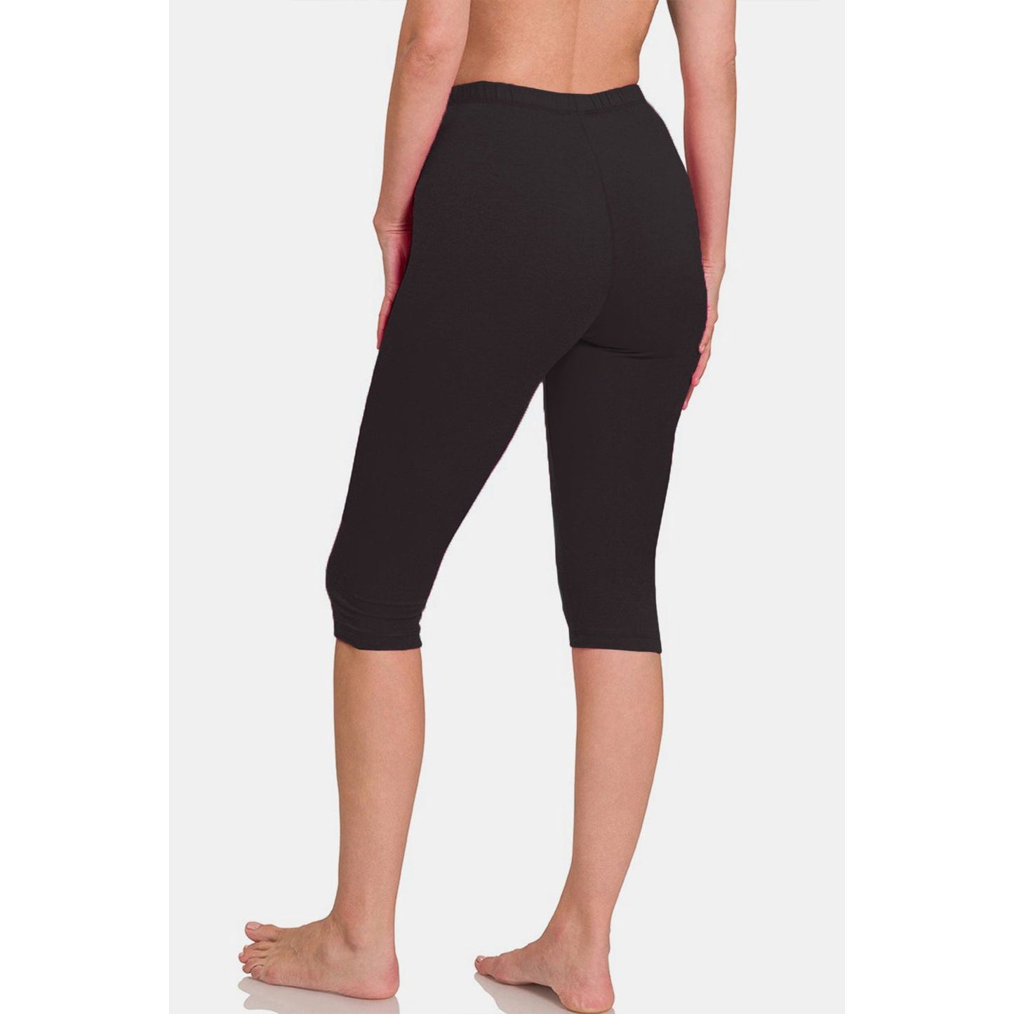 Zenana Full Size High Waist Capris