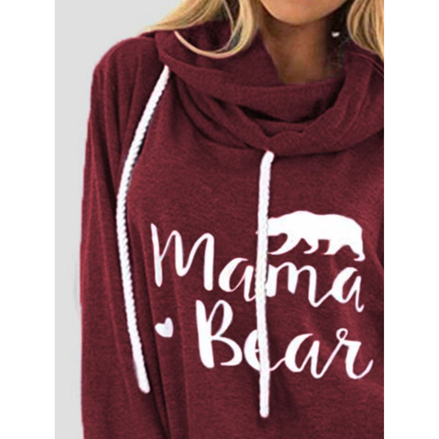 Drawstring Letter Graphic Long Sleeve Hoodie