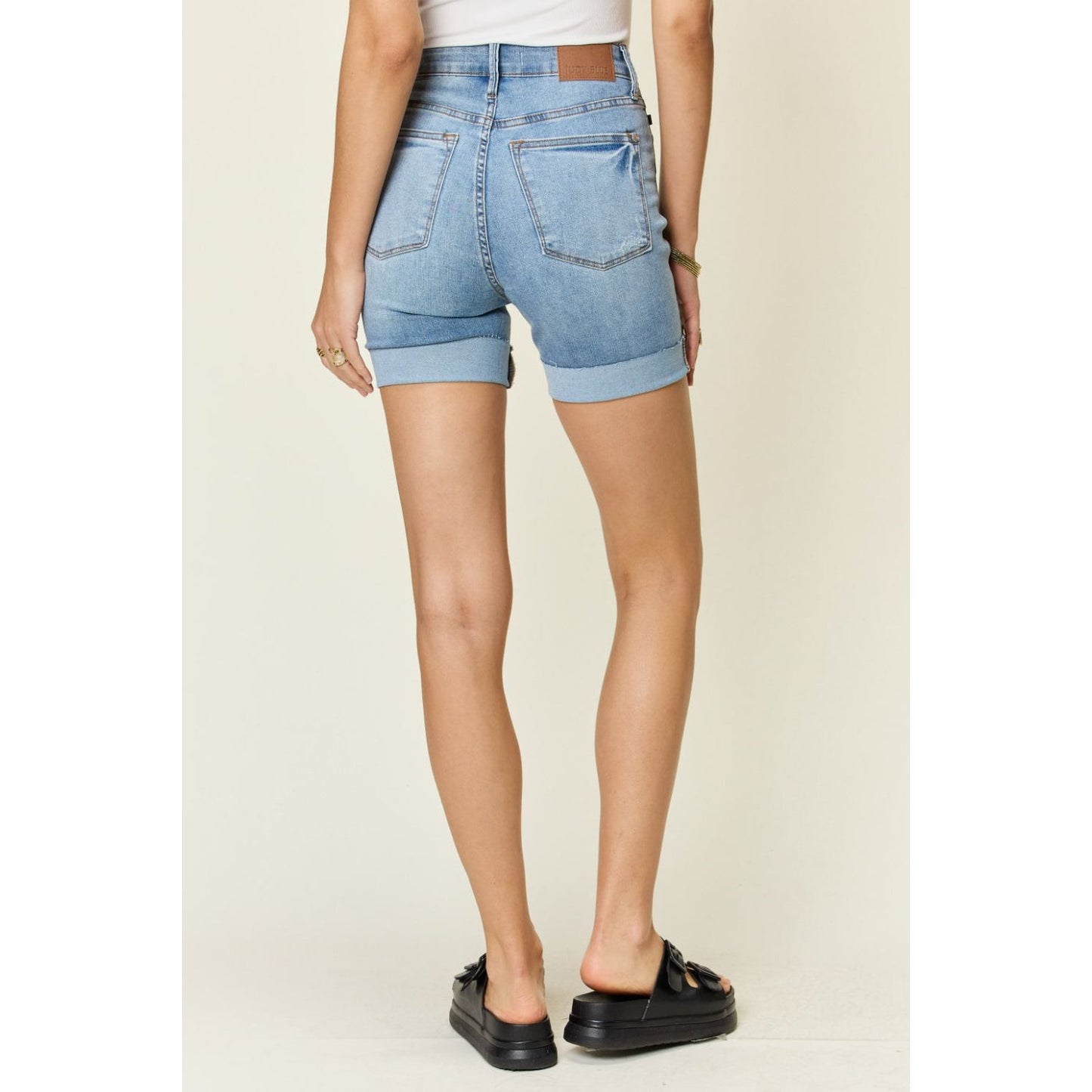 Judy Blue Full Size Tummy Control High Waist Denim Shorts