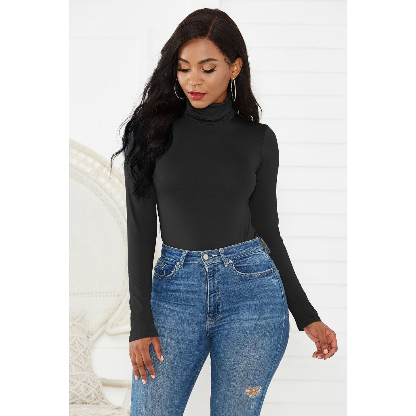 Turtleneck Long Sleeve Bodysuit