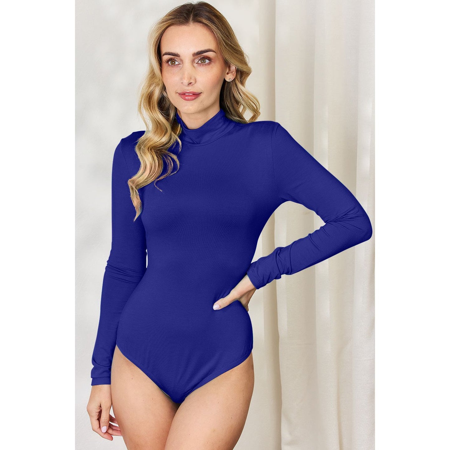 Basic Bae Full Size Mock Neck Long Sleeve Bodysuit