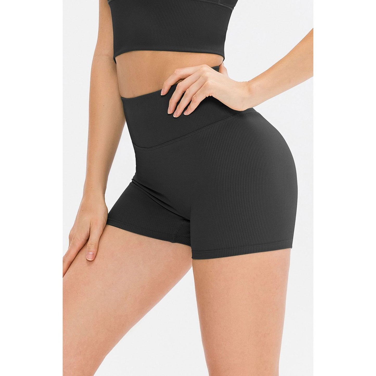 Slim Fit Wide Waistband Sports Shorts