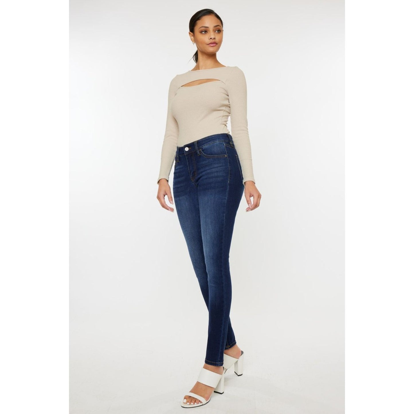 Kancan Mid Rise Gradient Skinny Jeans