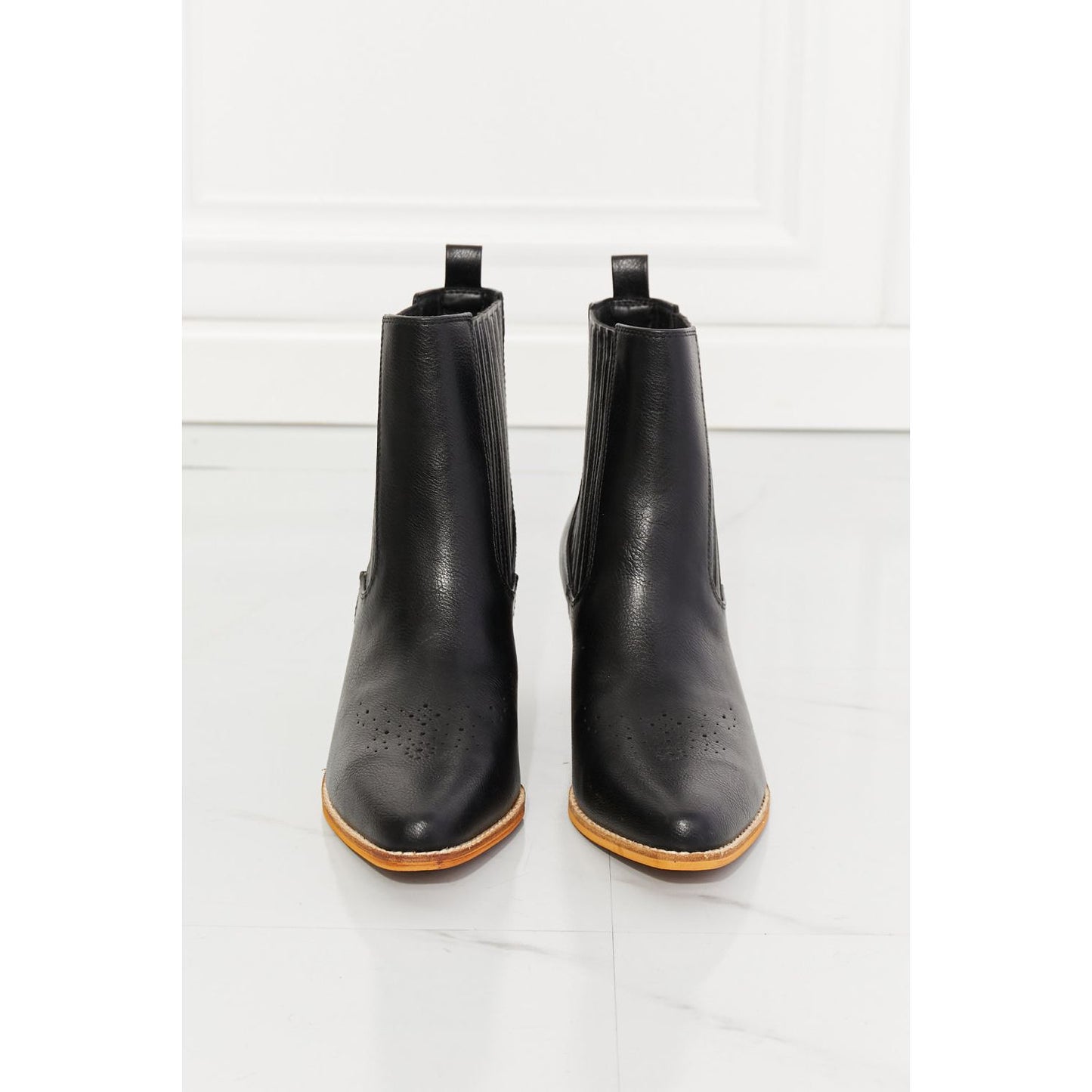 MMShoes Love the Journey Stacked Heel Chelsea Boot in Black