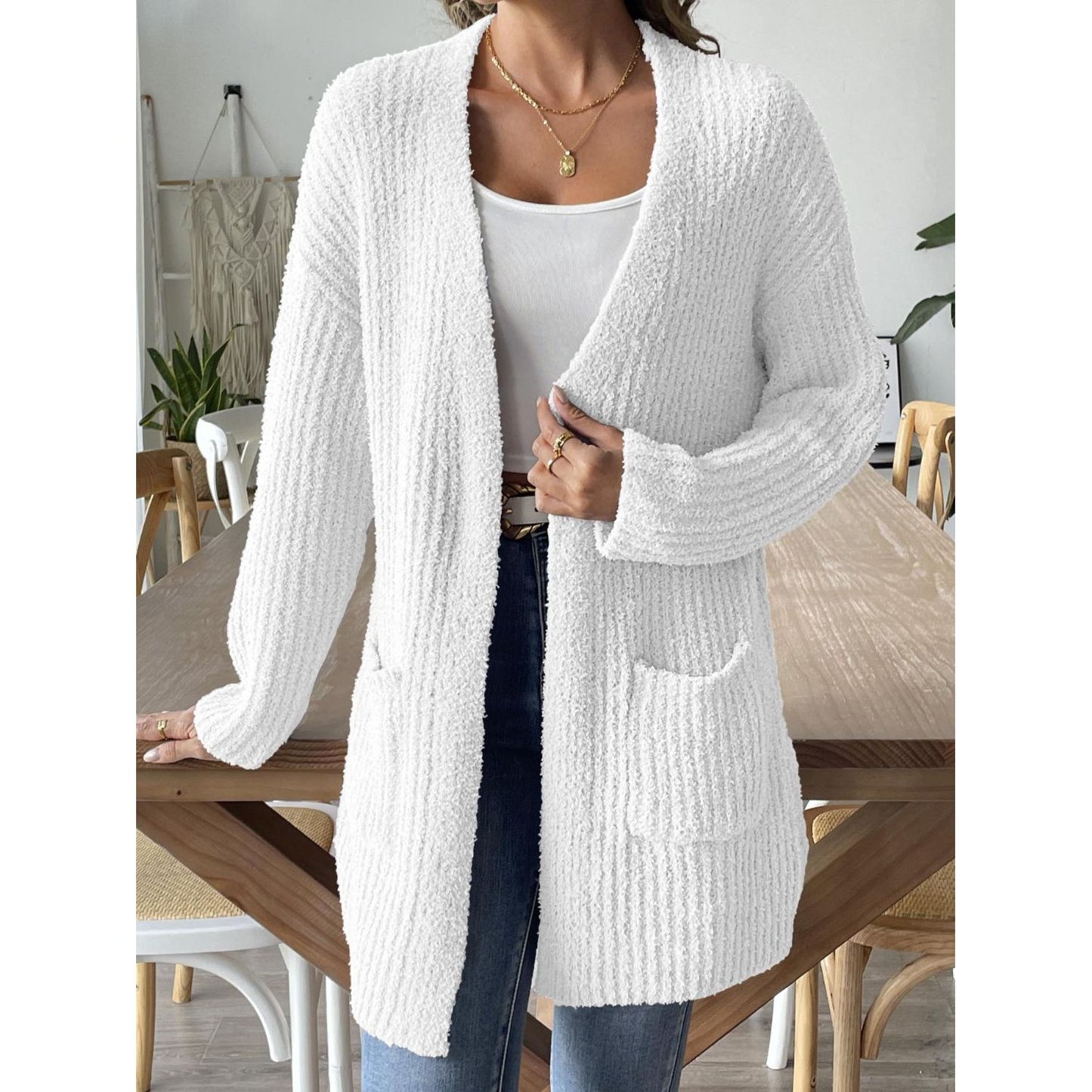 Open Front Long Sleeve Cardigan