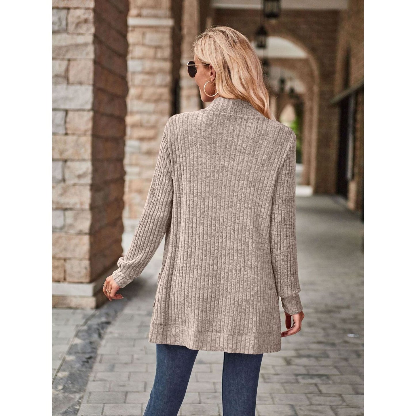 Open Front Cardigan with Pockets