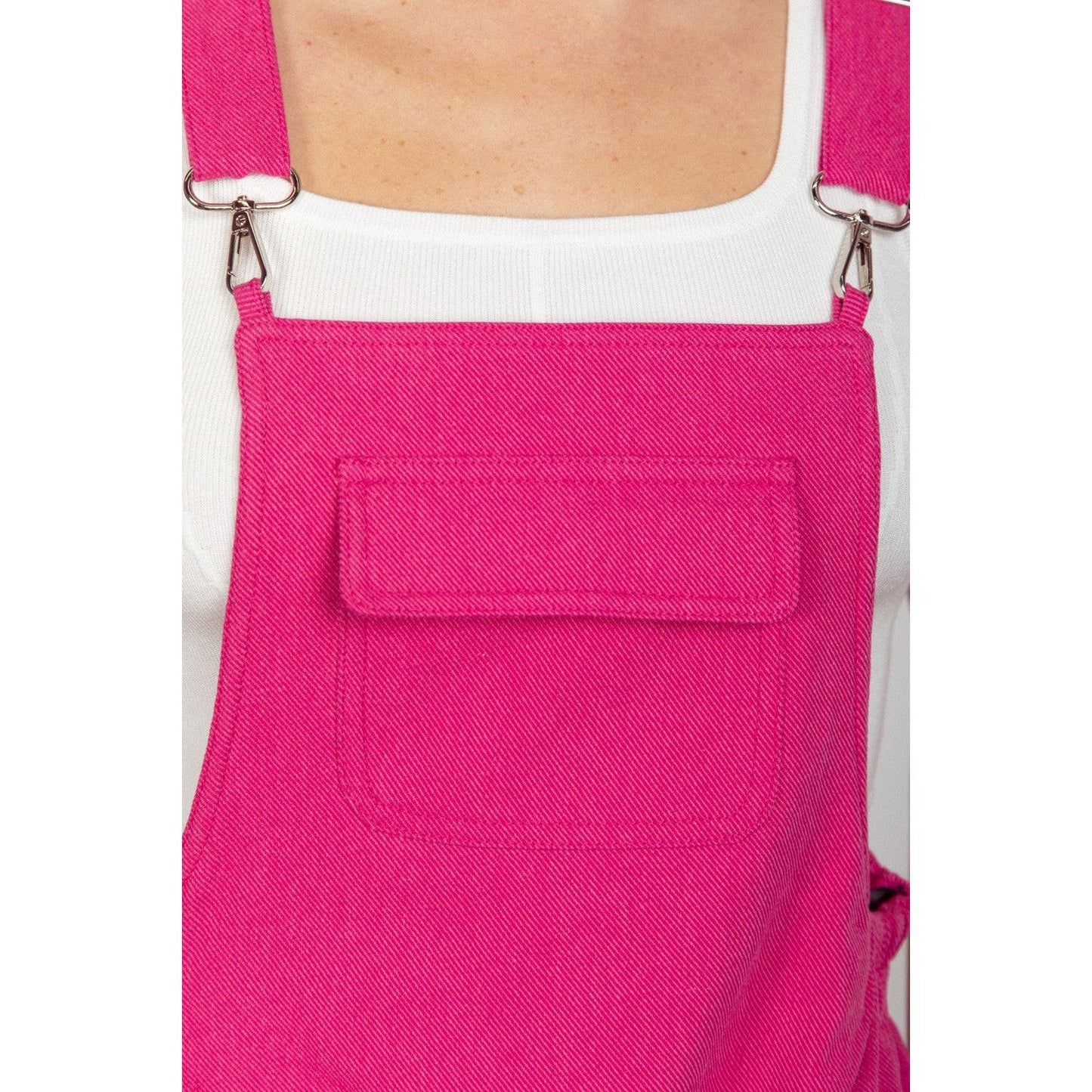 VERY J Adjustable Suspender Overalls with Pockets