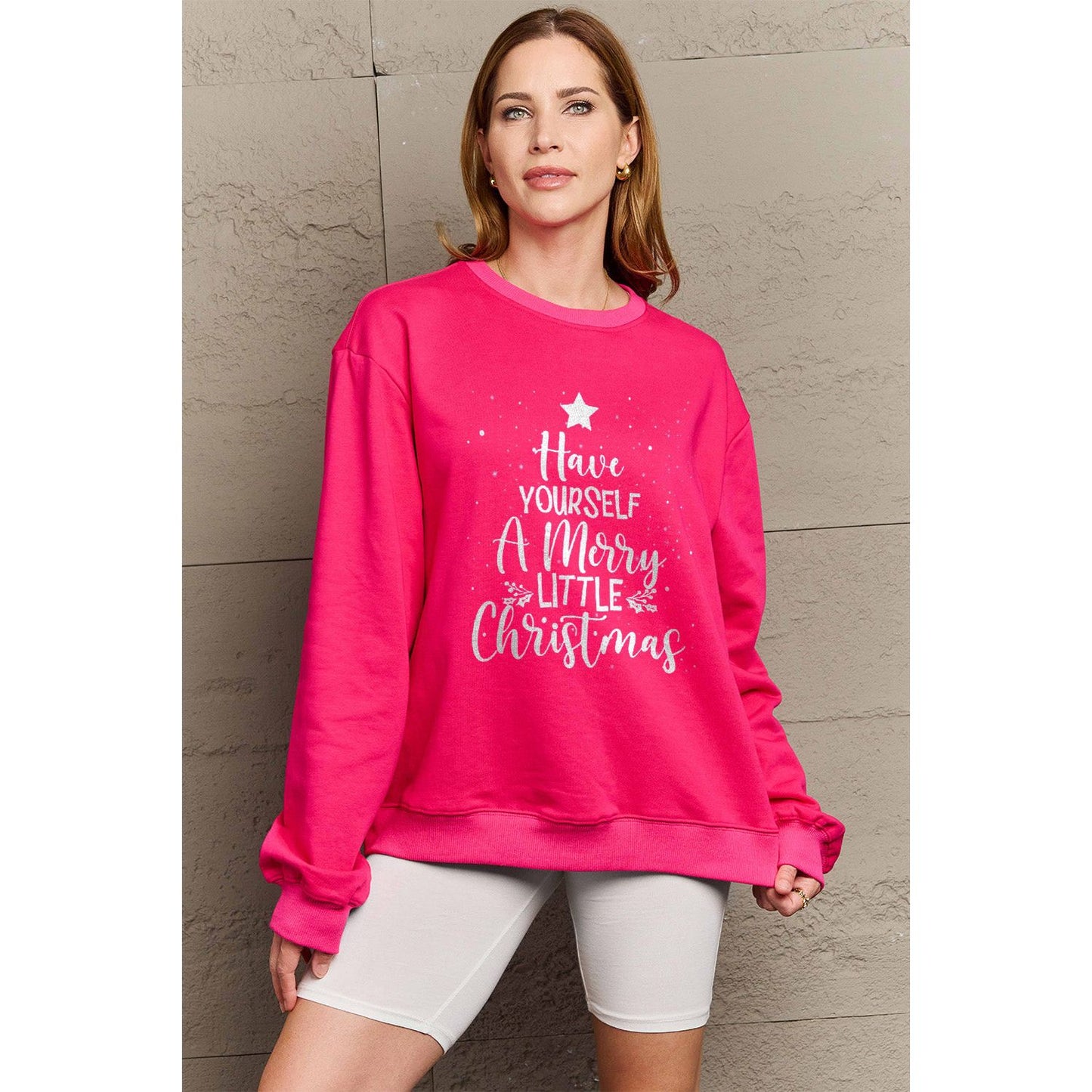 Simply Love Full Size HAVE YOURSELF A MERRY LITTLE CHRISTMAS Round Neck Sweatshirt