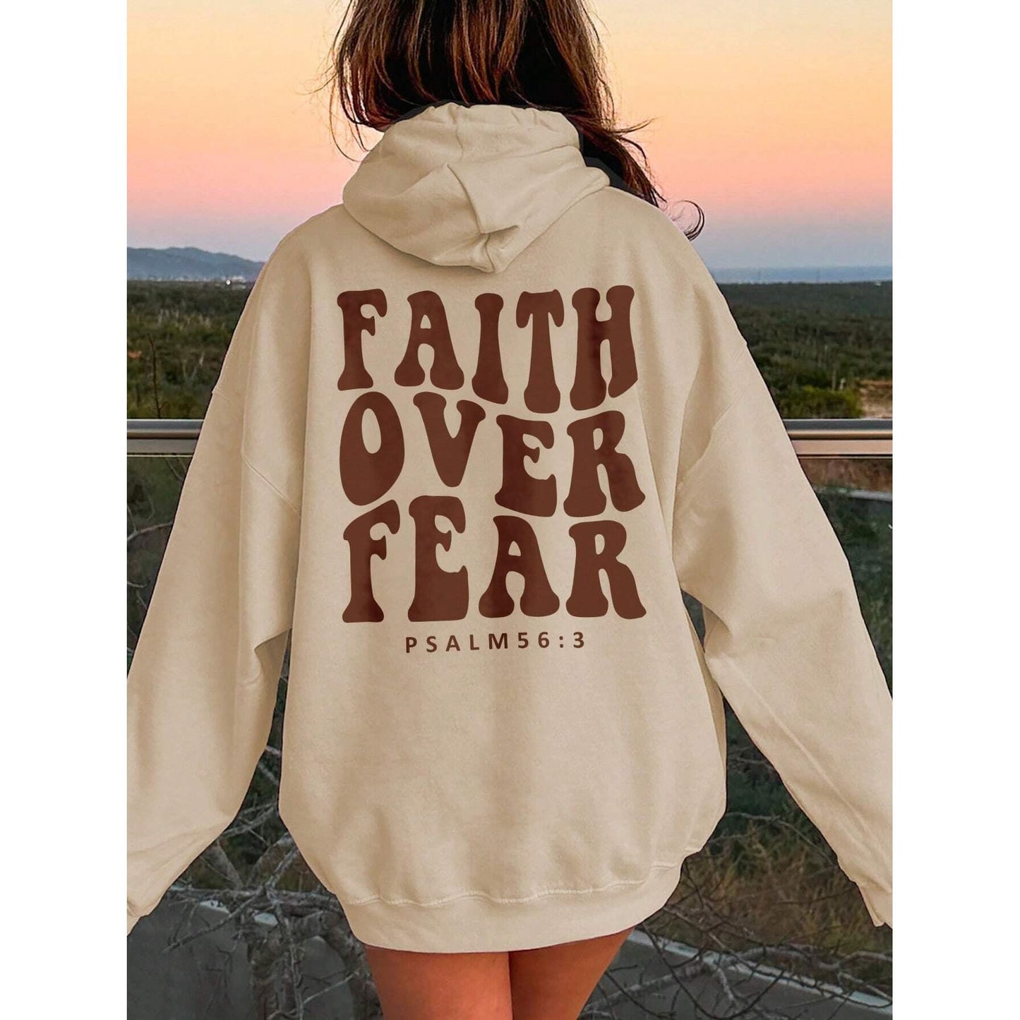 FAITH OVER FEAR Dropped Shoulder Hoodie