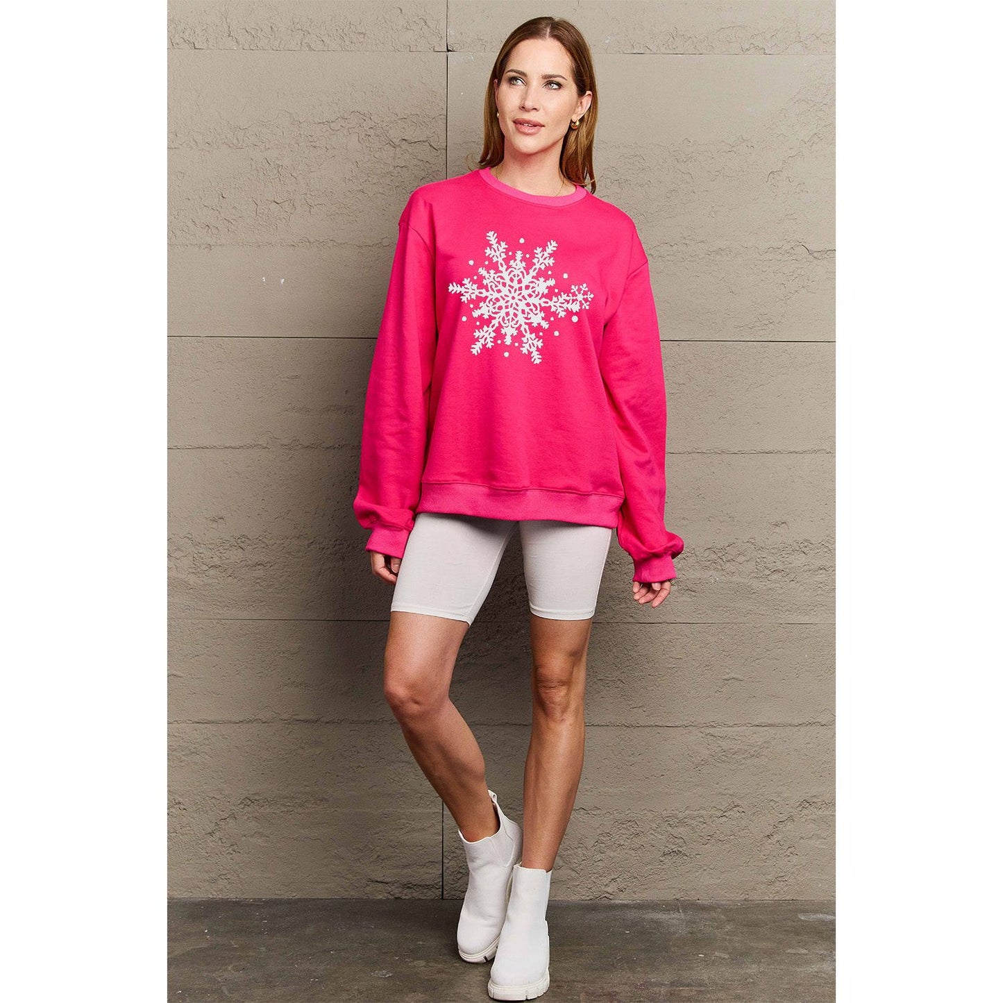 Simply Love Full Size Snowflake Graphic Sweatshirt