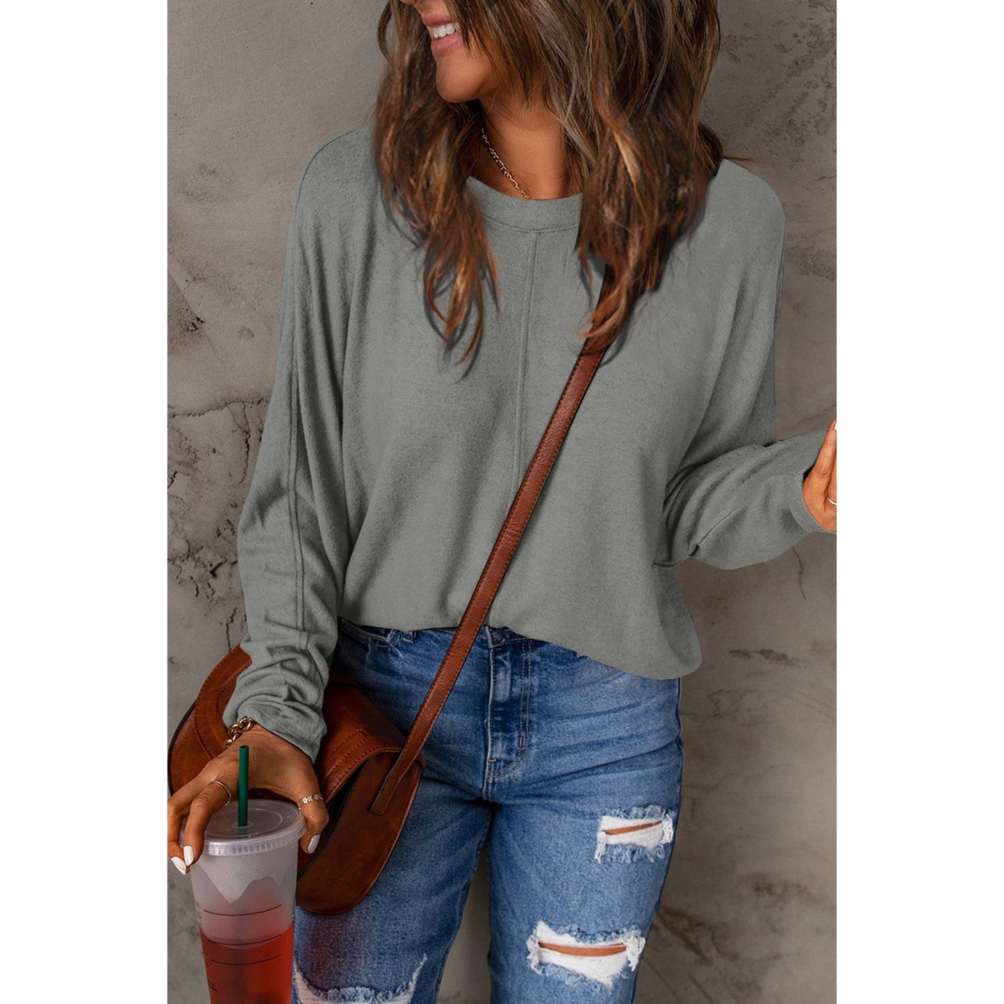 Double Take Full Size Round Neck Long Sleeve T-Shirt