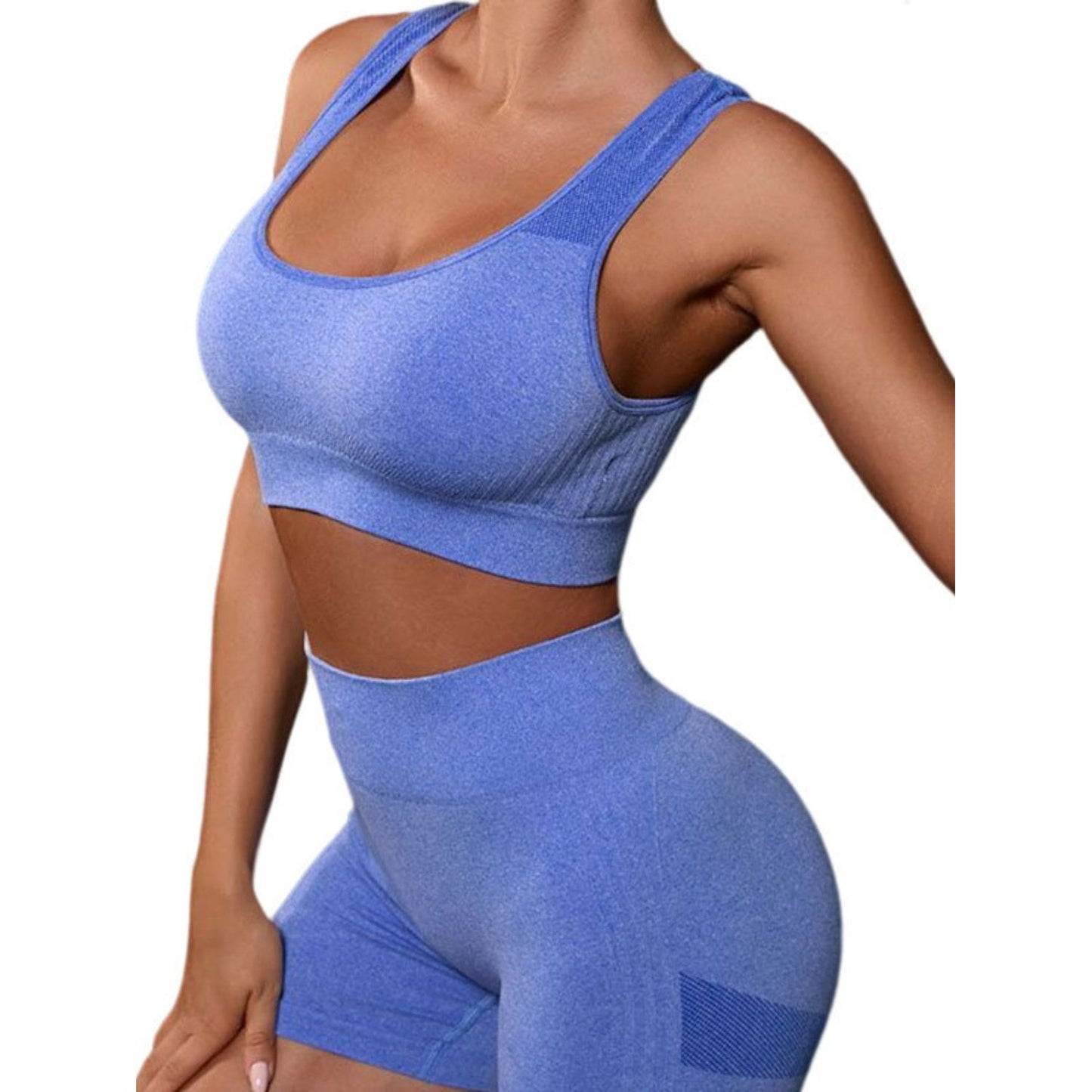 Cutout Scoop Neck Tank and Shorts Active Set