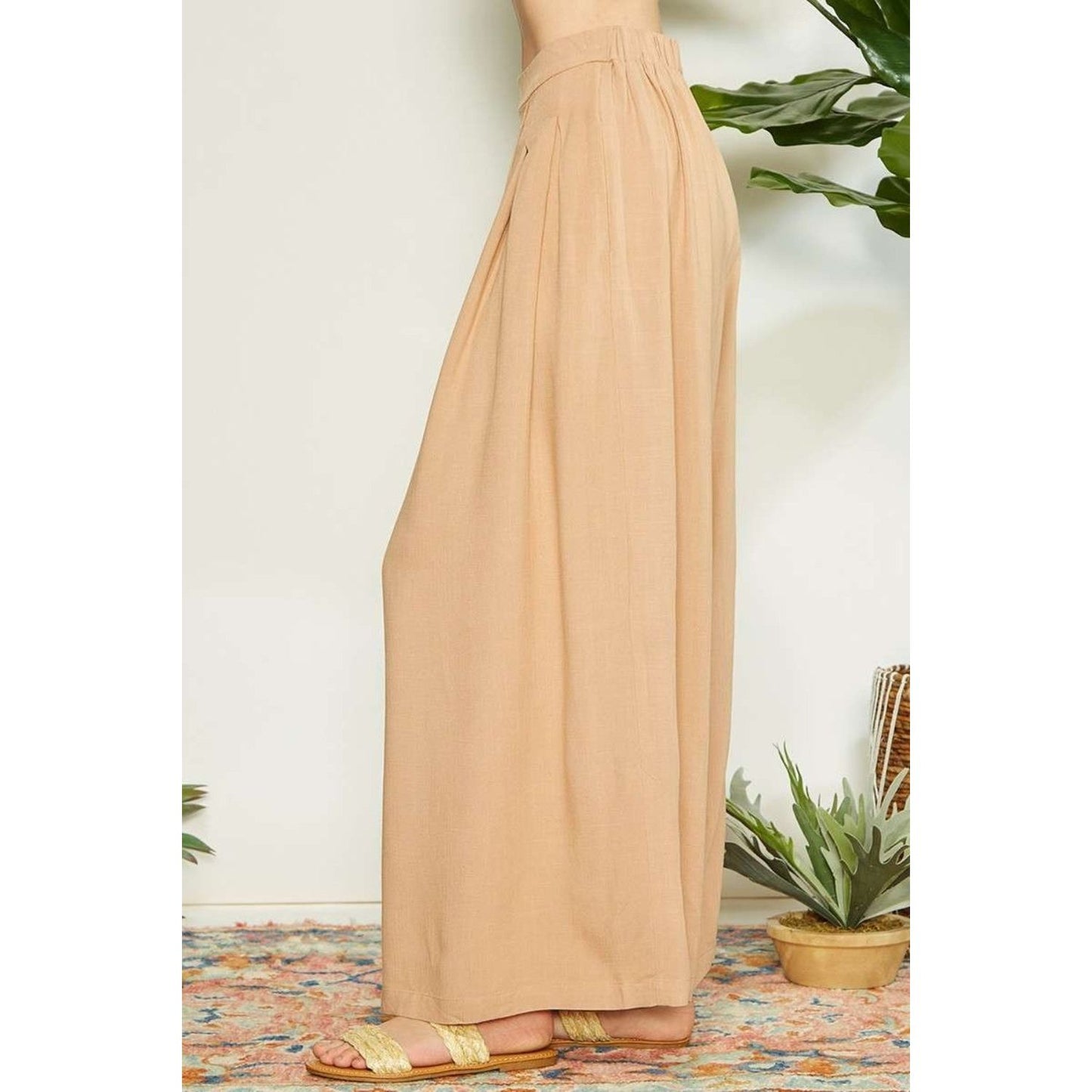 Mittoshop Wrap Pleating Detail Wide Leg Pants