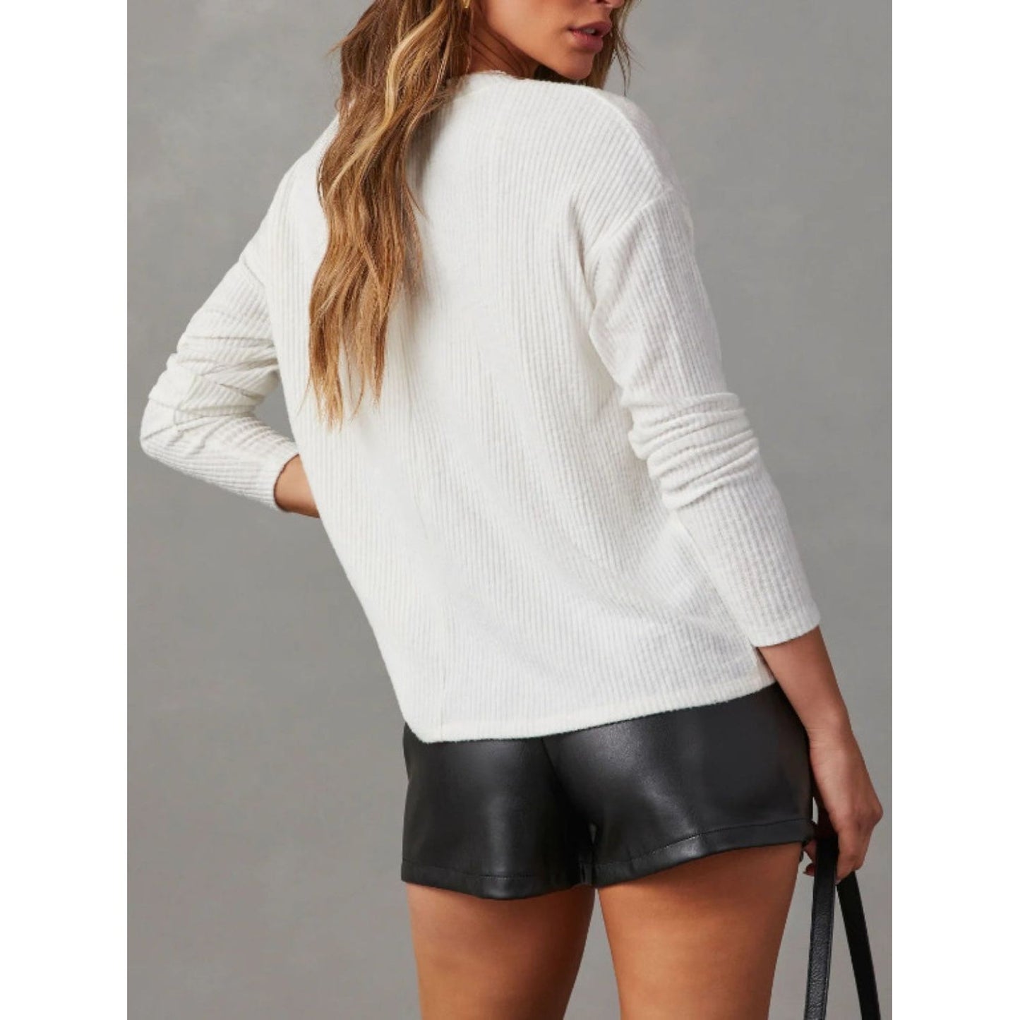 Half Snap Long Sleeve T-Shirt