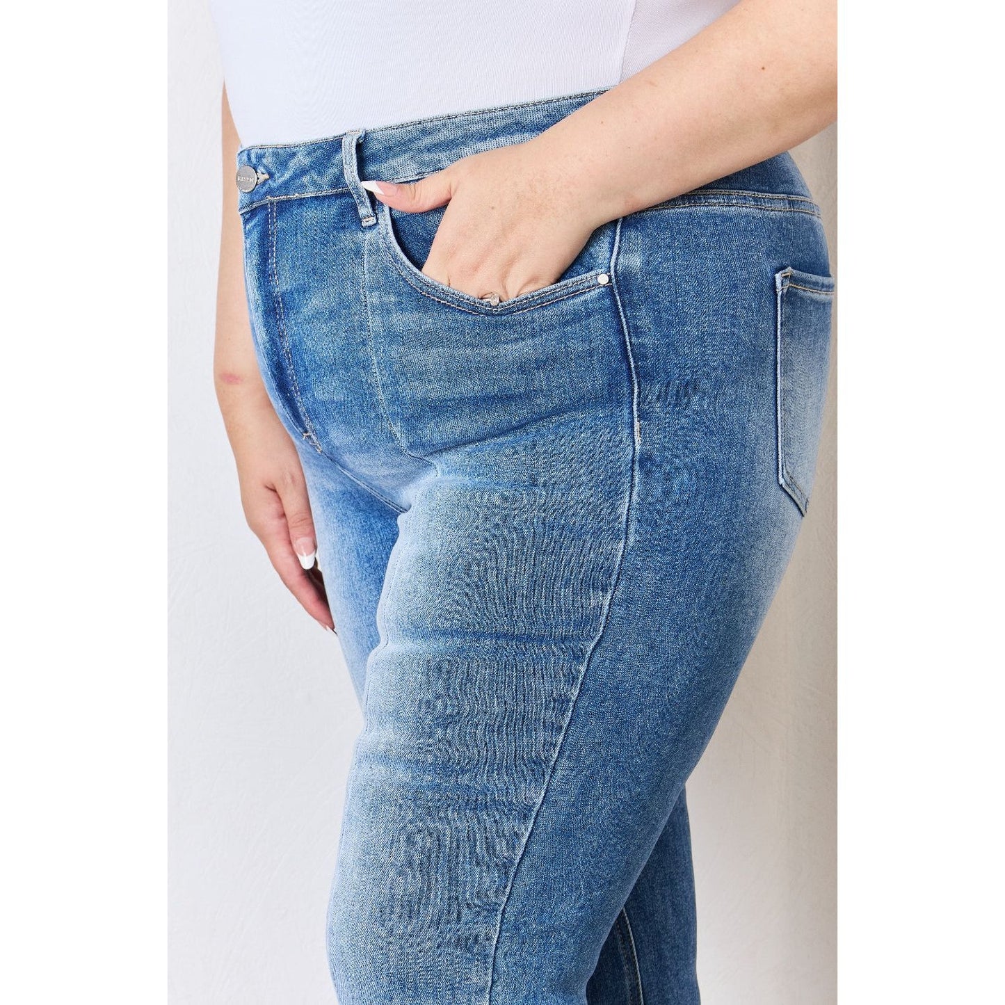 RISEN Full Size High Rise Ankle Flare Jeans