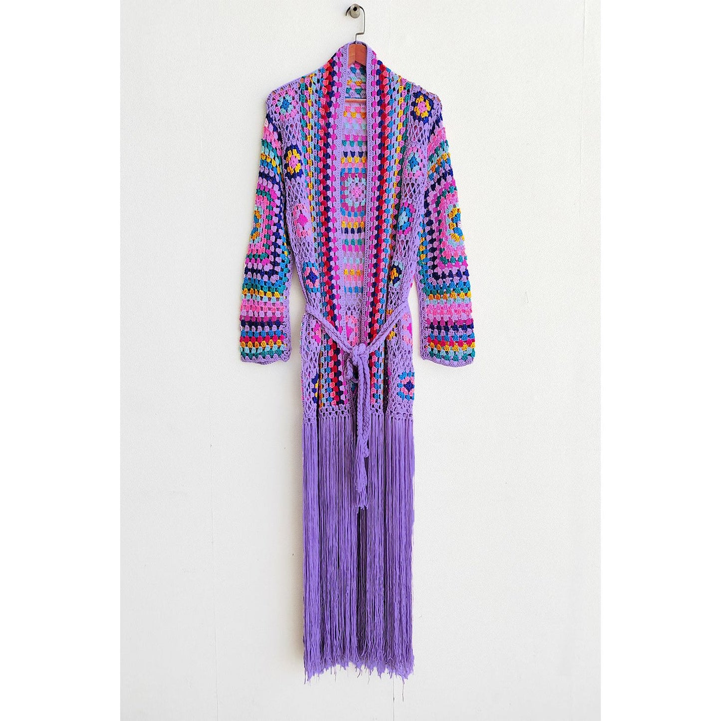 Fringe Tied Long Sleeve Cardigan