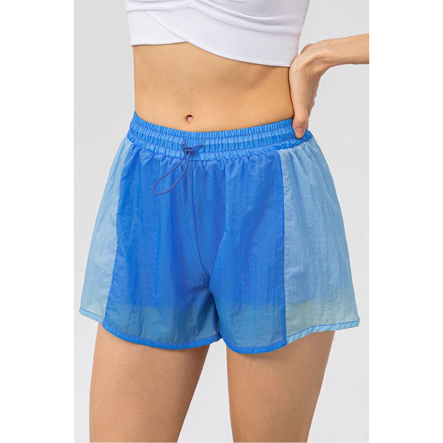 Color Block Drawstring Active Shorts