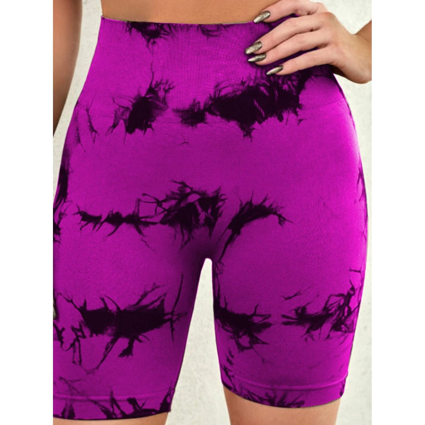 Tie-Dye High Waist Active Shorts